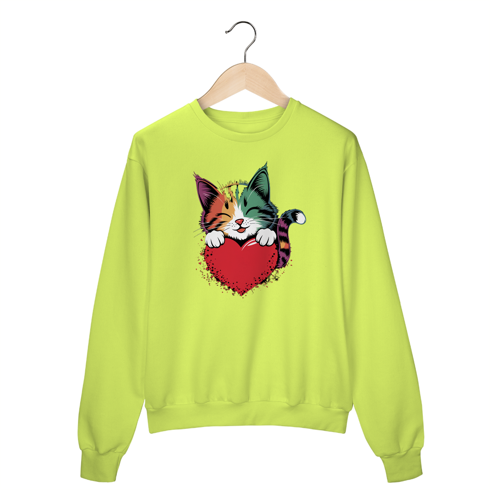 Moletom Fechado Estampa Gato Namorados