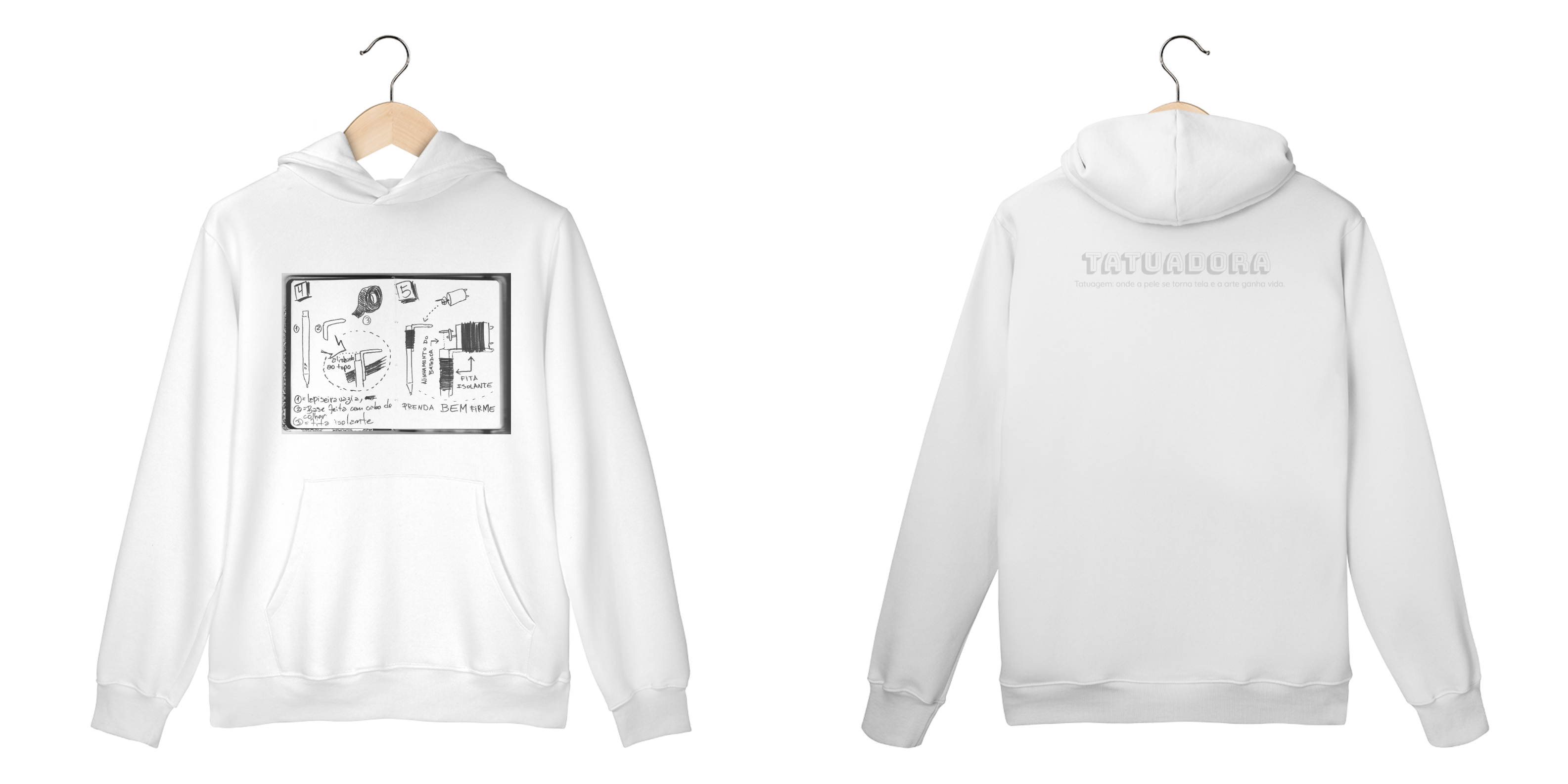 Blusa esquema de maquina de tatuagem artesanal haha TATUADORA