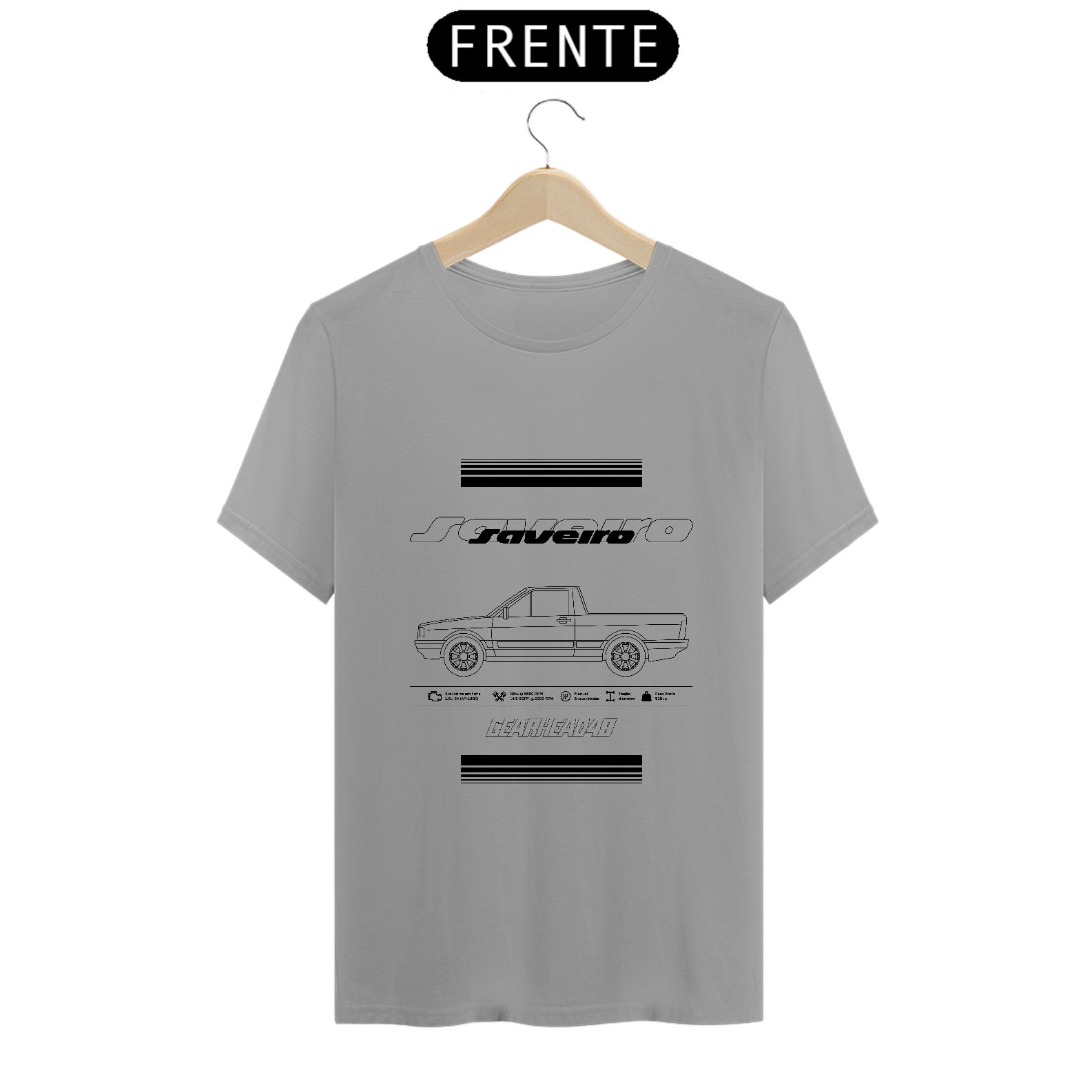 Camiseta Saveiro Quadrada - Estampa Preta