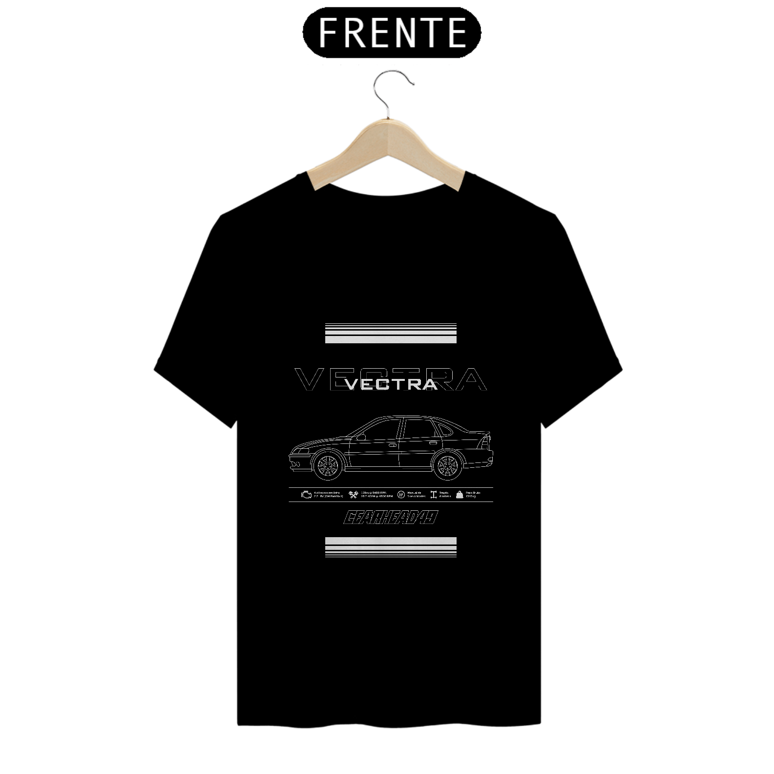 Camiseta Vectra B - Estampa Branca