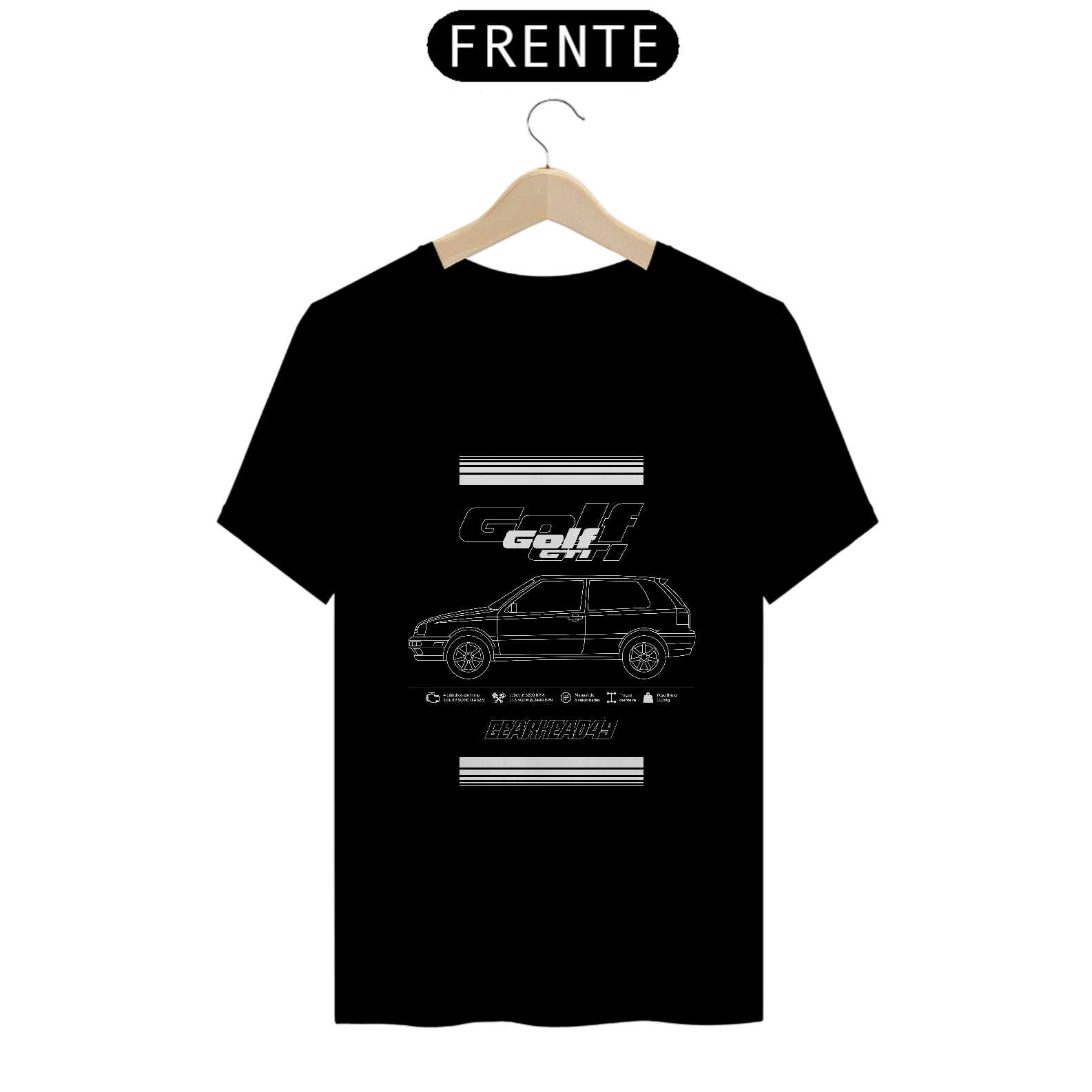 Camiseta Golf GTI MK3 - Estampa Branca