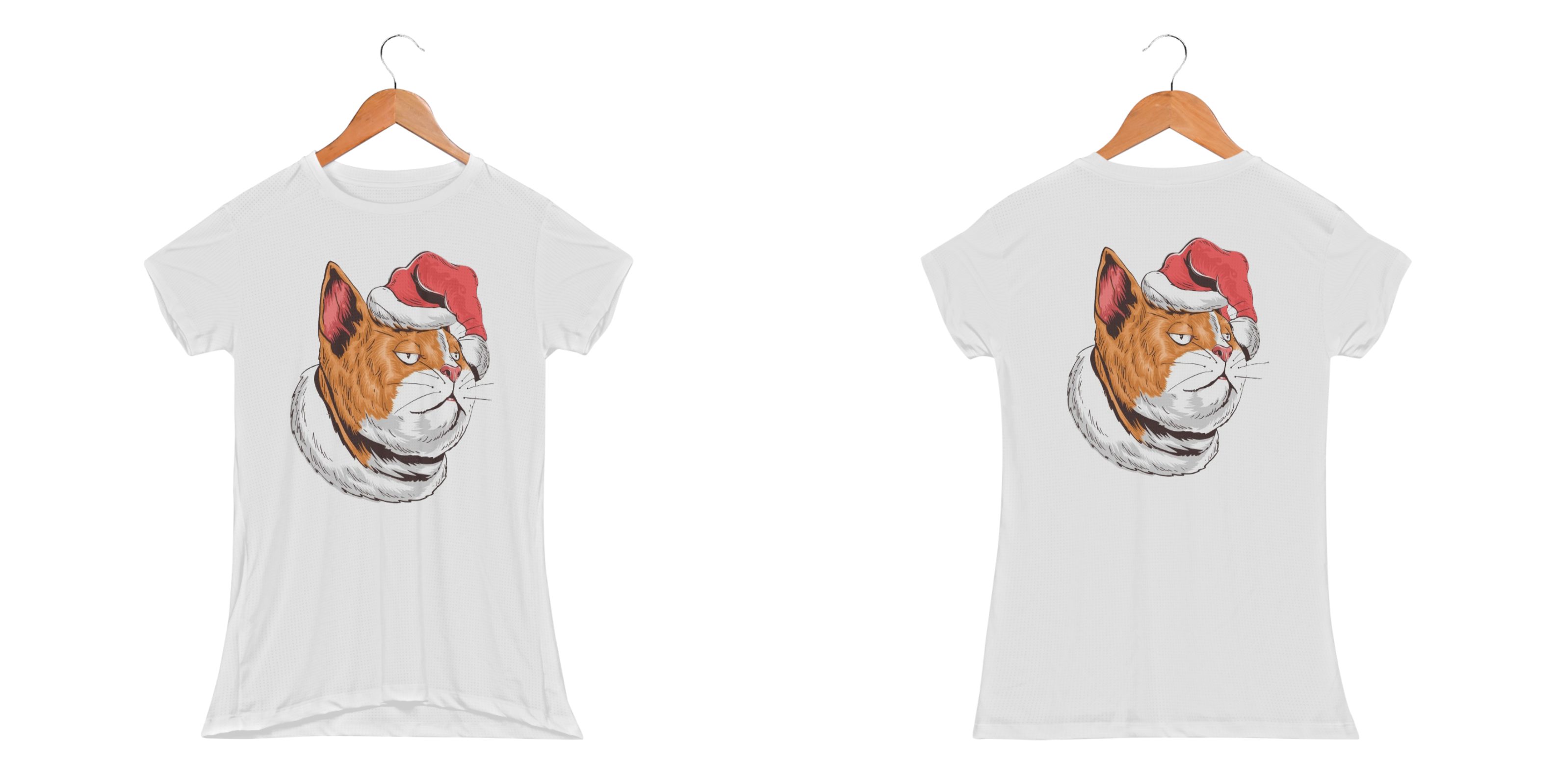Camiseta Feminina Gato Noel