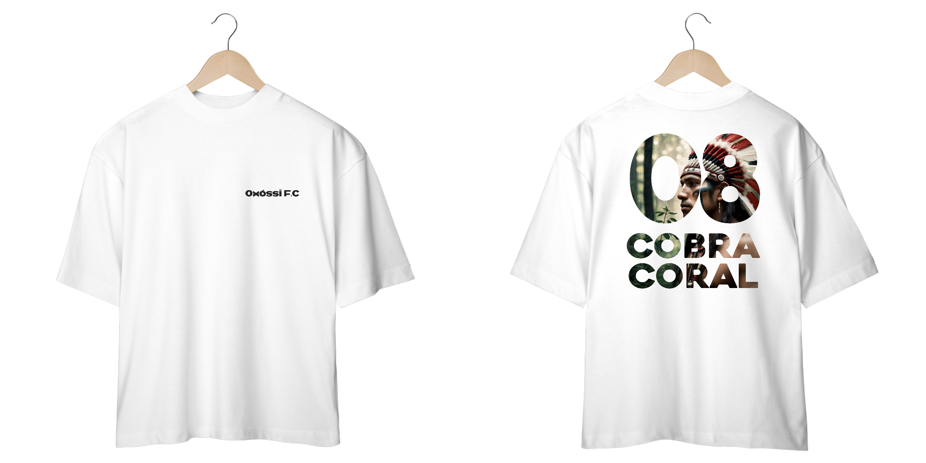 Camiseta Oversized - Caboclo Cobra Coral