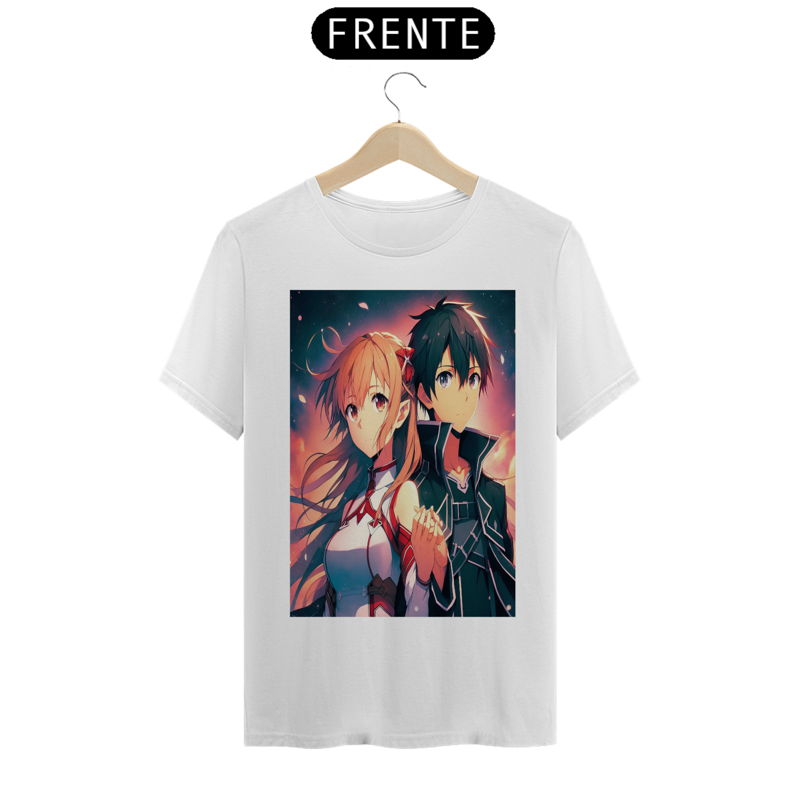 Coleção de Camisetas Sword Art Online - Casal Kirito e Asuna