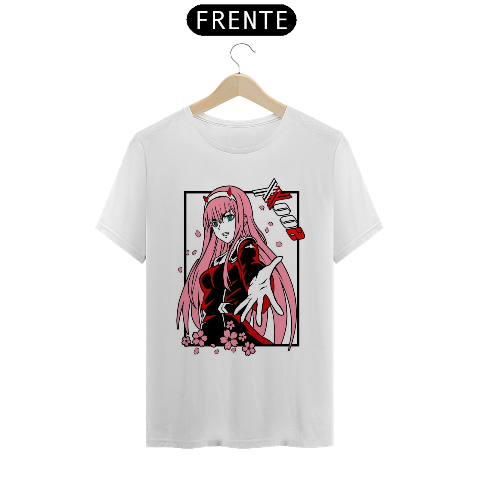 Coleção de Camisetas Darling in the Franxx - Zero Two (Camiseta Branca)