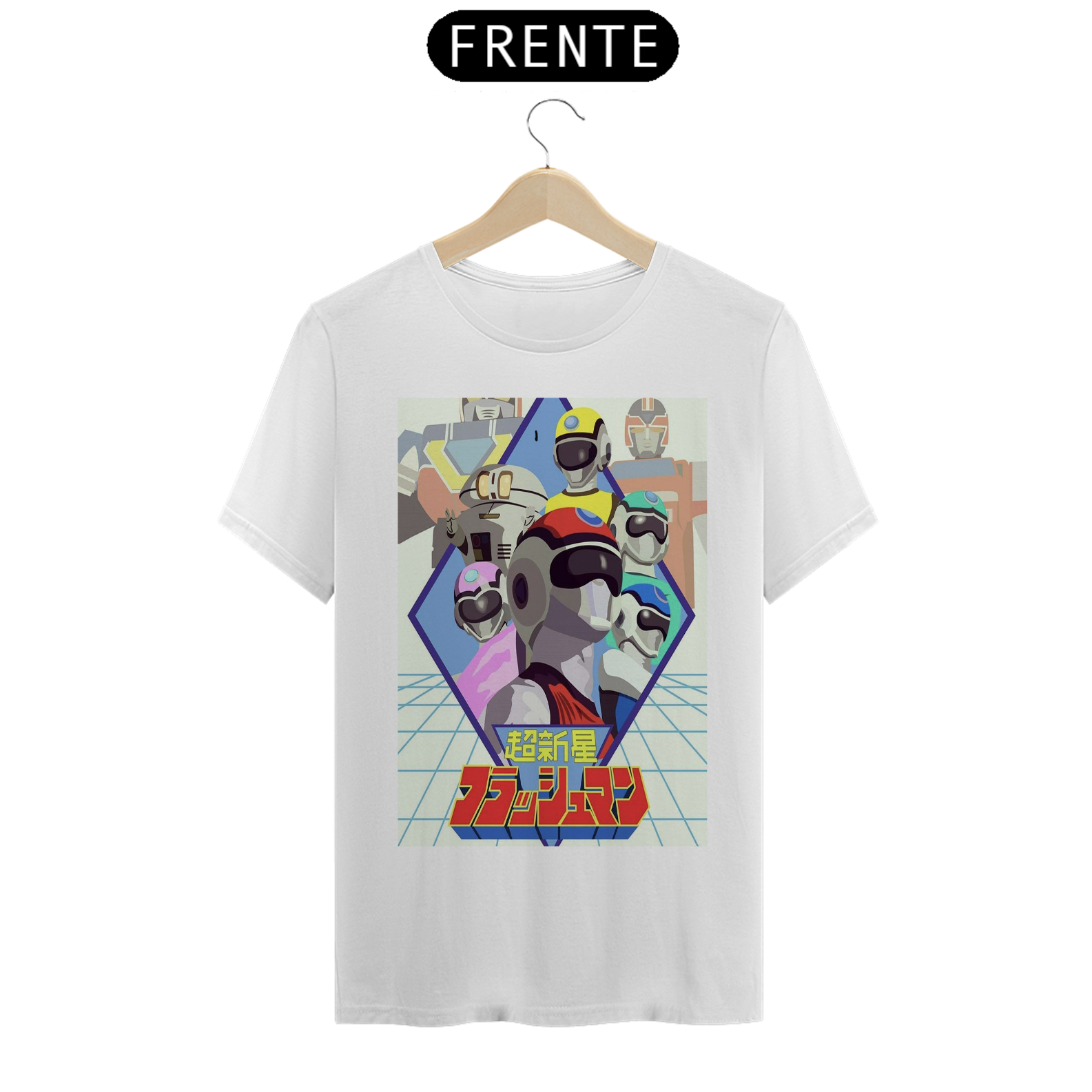 Coleção de Camisetas Tokusatsu - Flashman (Camiseta Branca)