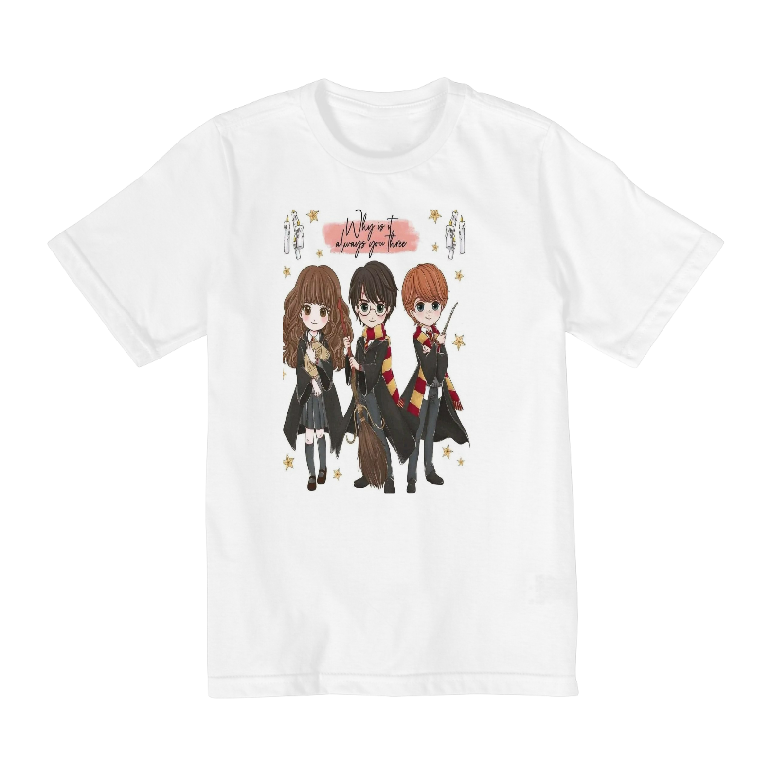 Coleção Camisetas Filmes e Séries: Harry Potter Infantil - Hermione,Harry e Ron
