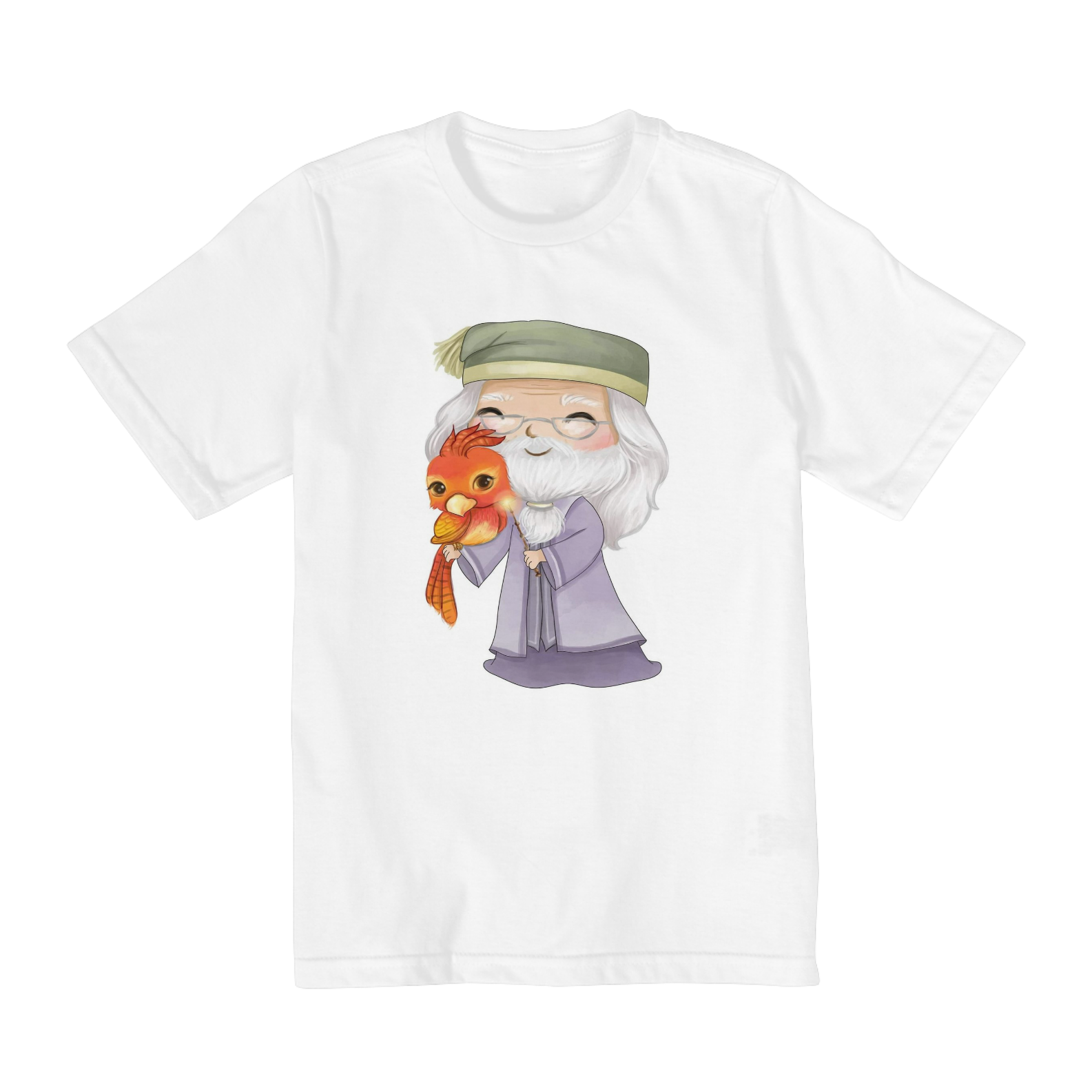 Coleção Camisetas Filmes e Séries: Harry Potter Infantil - Alvo Dumbledore com a Fênix Fawkes