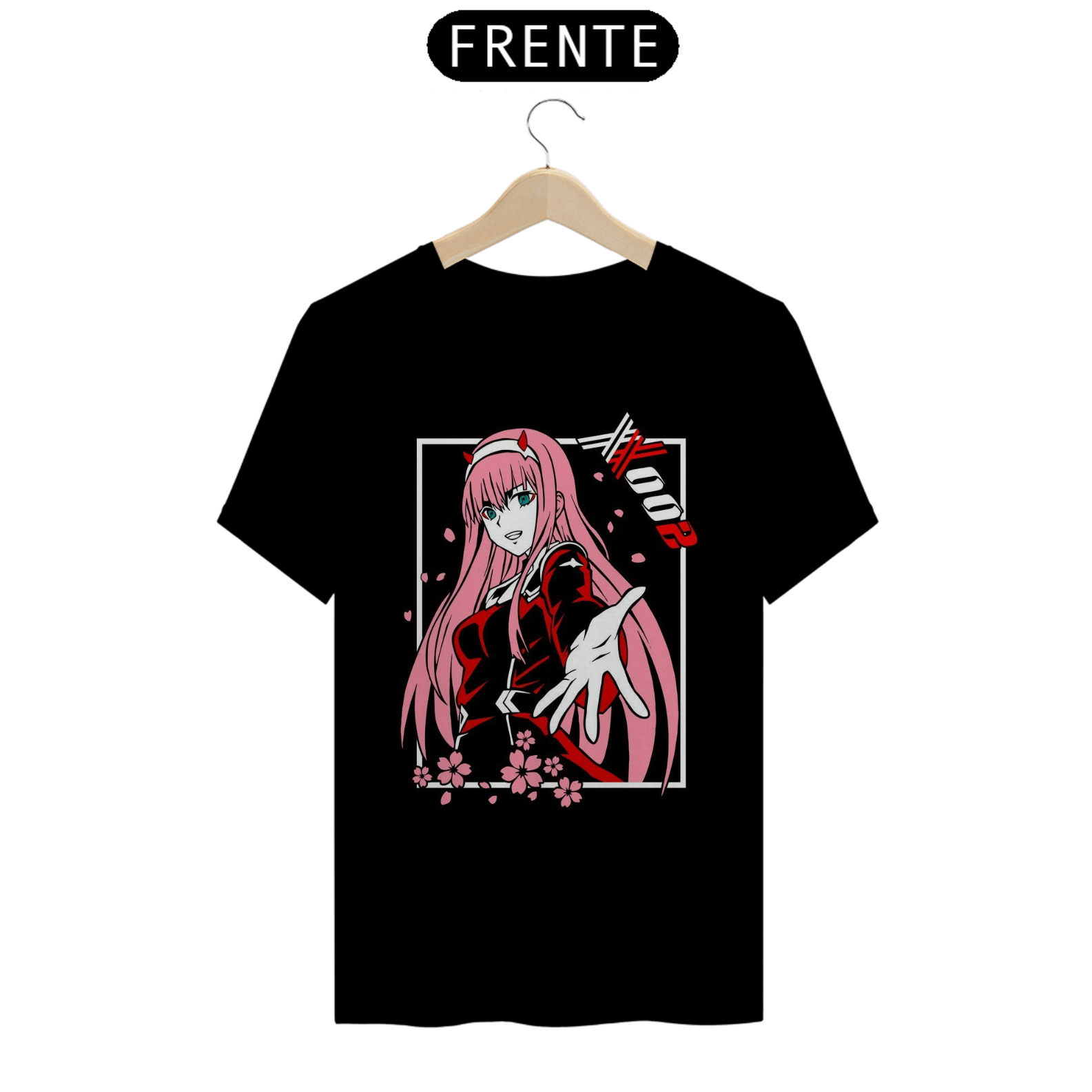 Coleção de Camisetas Darling in the Franxx - Zero Two (Camiseta Preta)