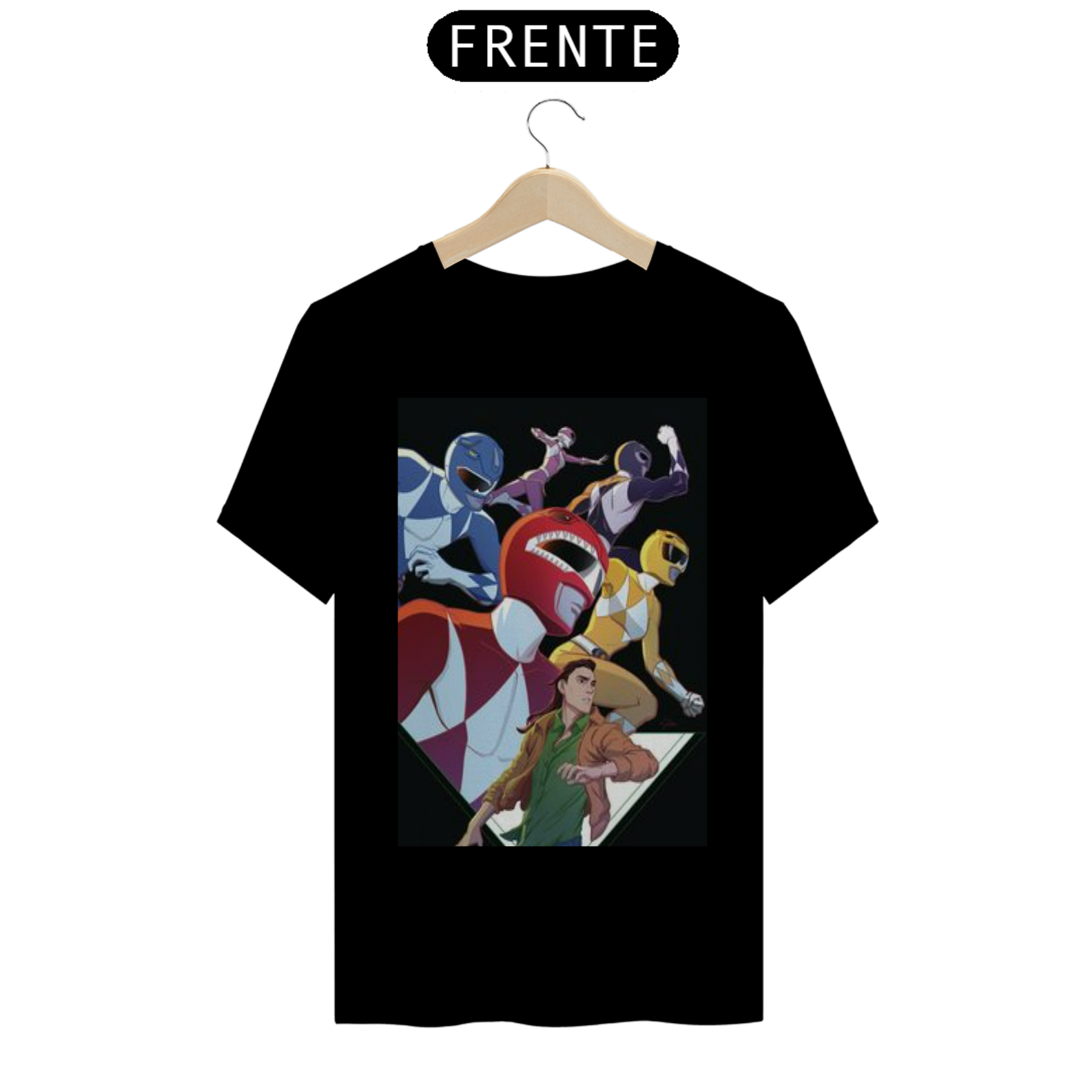 Coleção de Camisetas Tokusatsu - Super Sentai (Power Rangers) (Camiseta Preta)