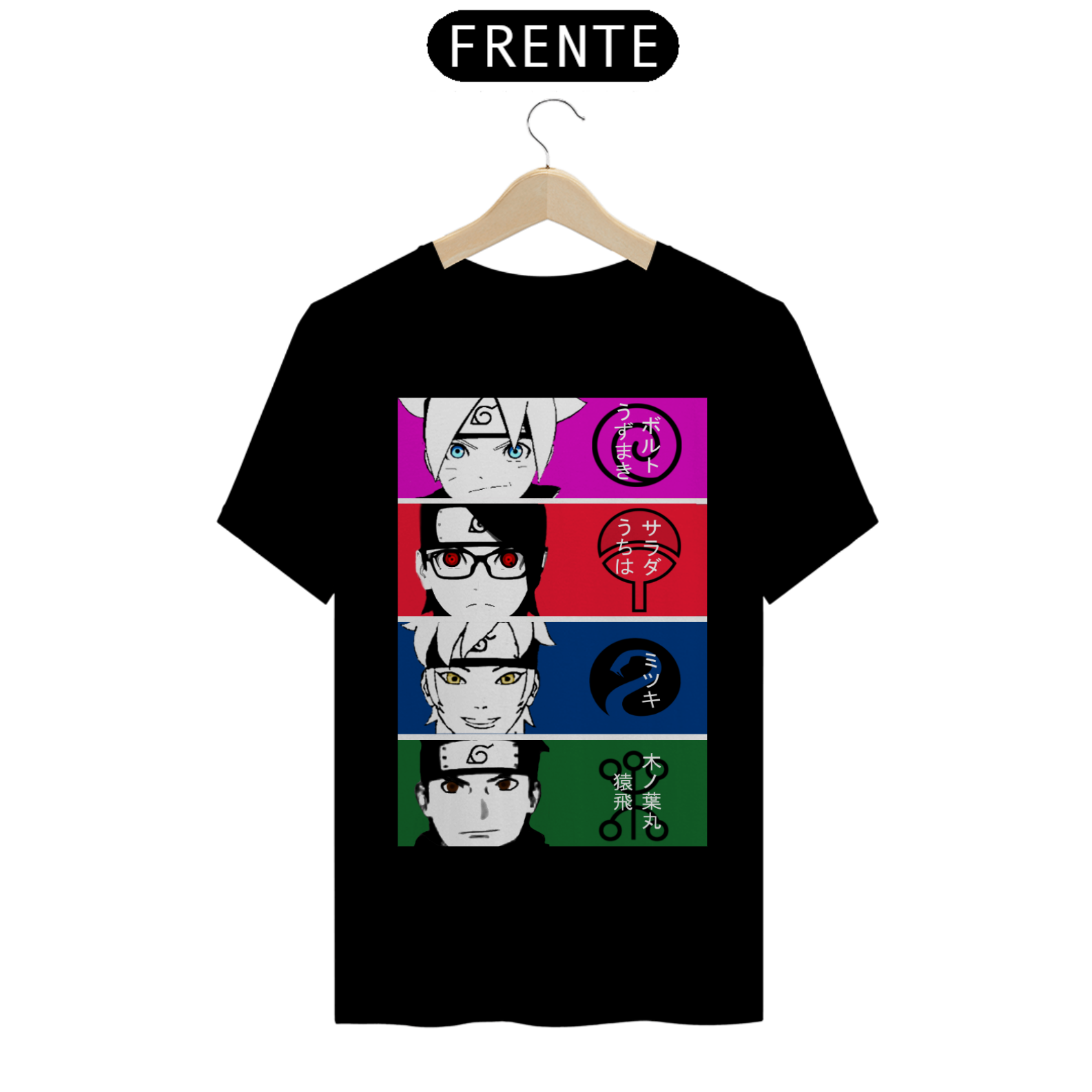 Coleção de Camisetas Naruto Novo Time Sete