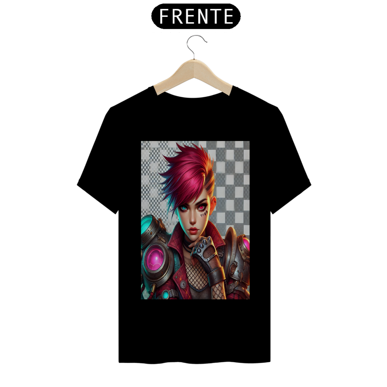 Coleção de Camisetas League of Legends / Arcane - Jinx e Vi (IMAGEM INSPIRADA NA Vi)