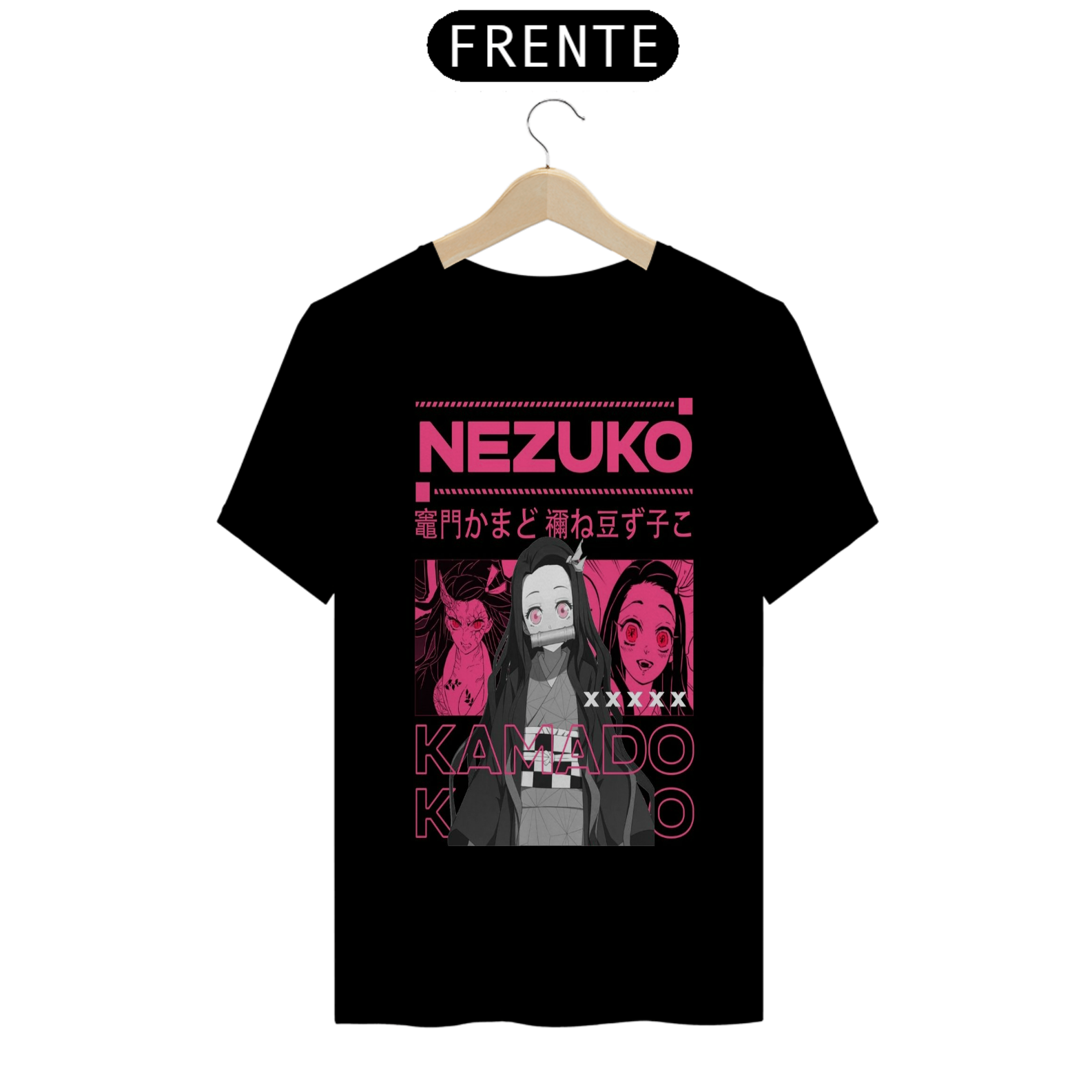 CAMISETA COLEÇÃO KIMETSU NO YAIBA -  NEZUKO  2ª FORMA PRETA
