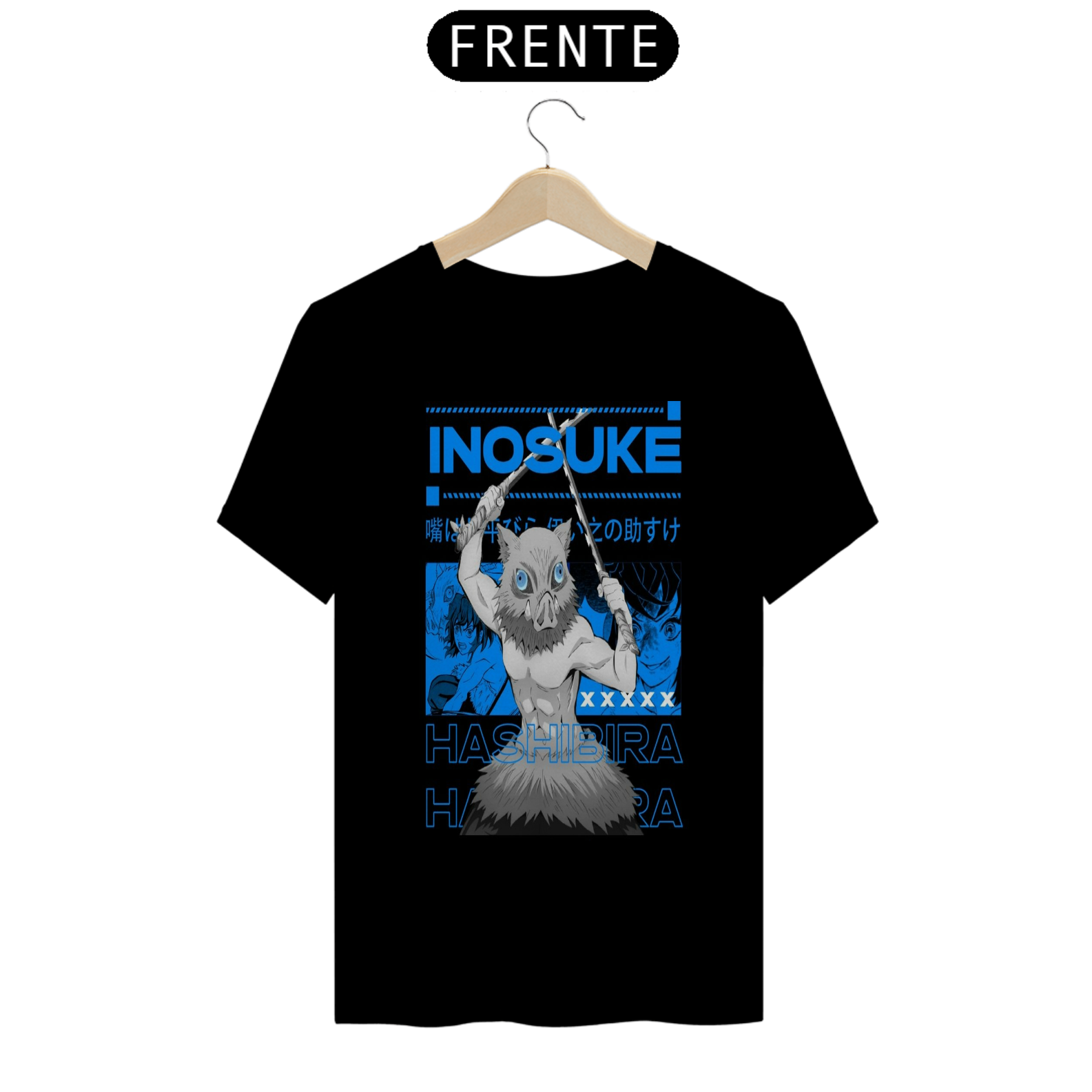 CAMISETA COLEÇÃO KIMETSU NO YAIBA - INOSUKE 3ª FORMA PRETA