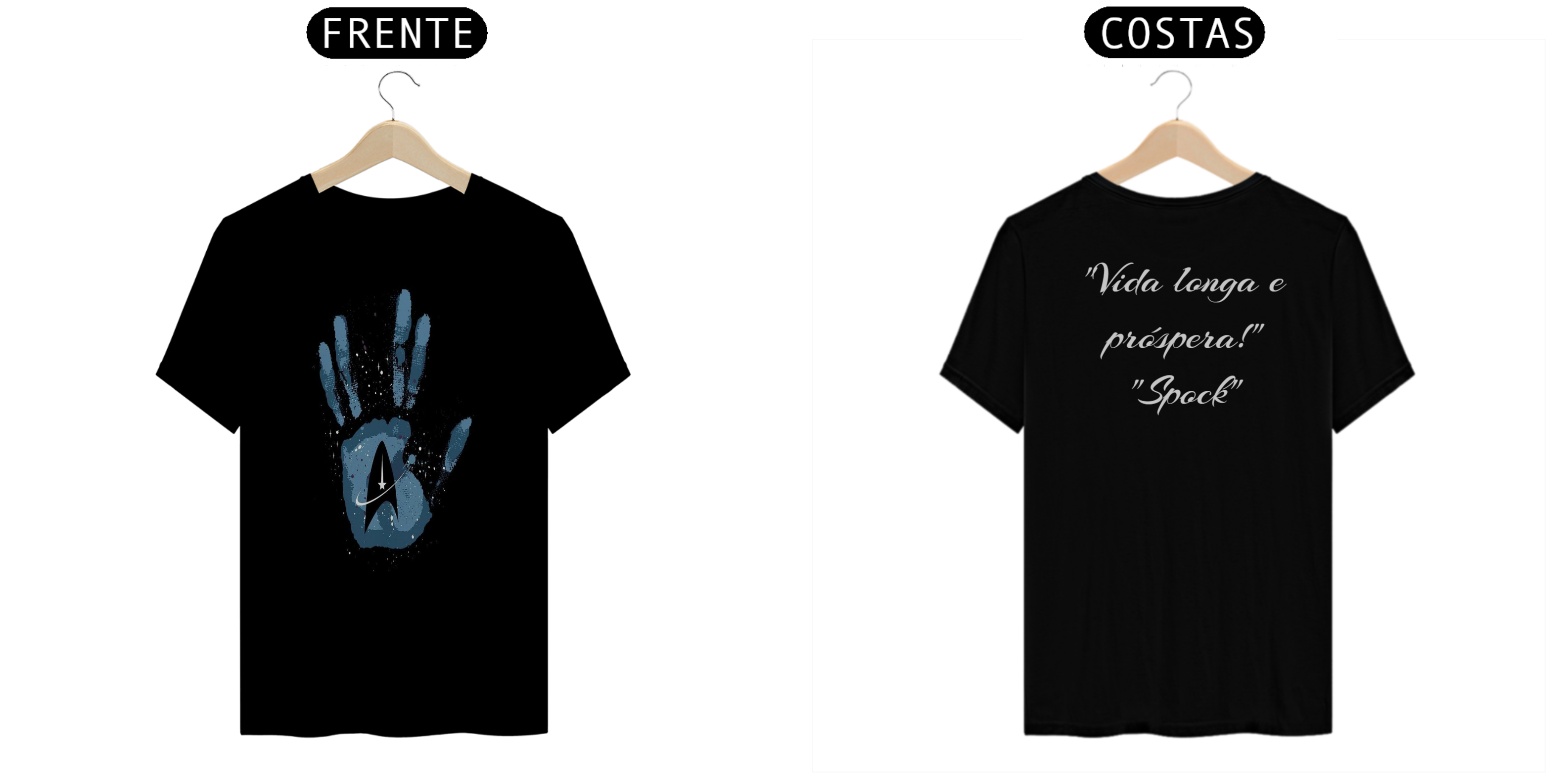  Coleção de Camisetas Filmes e Séries - Star Trek - Saudação Vulcana