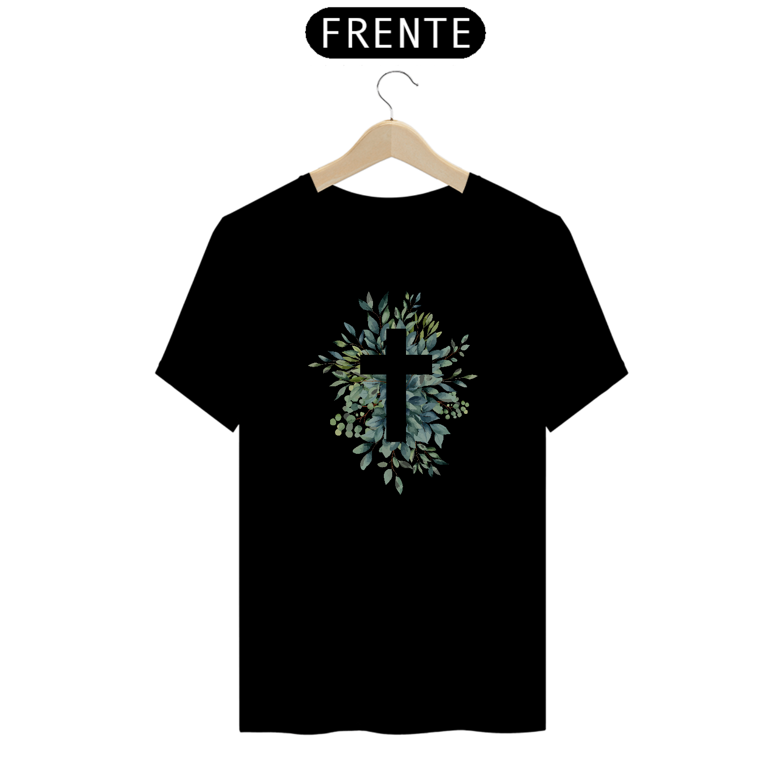 Camiseta Cruz e Folhas