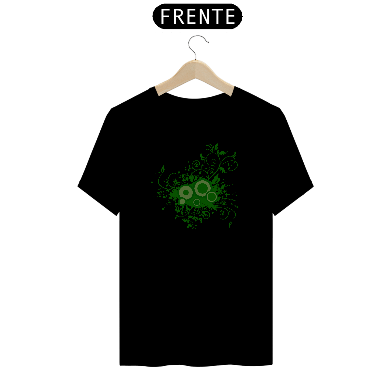 Camiseta Círculos e Folhas Abstrato
