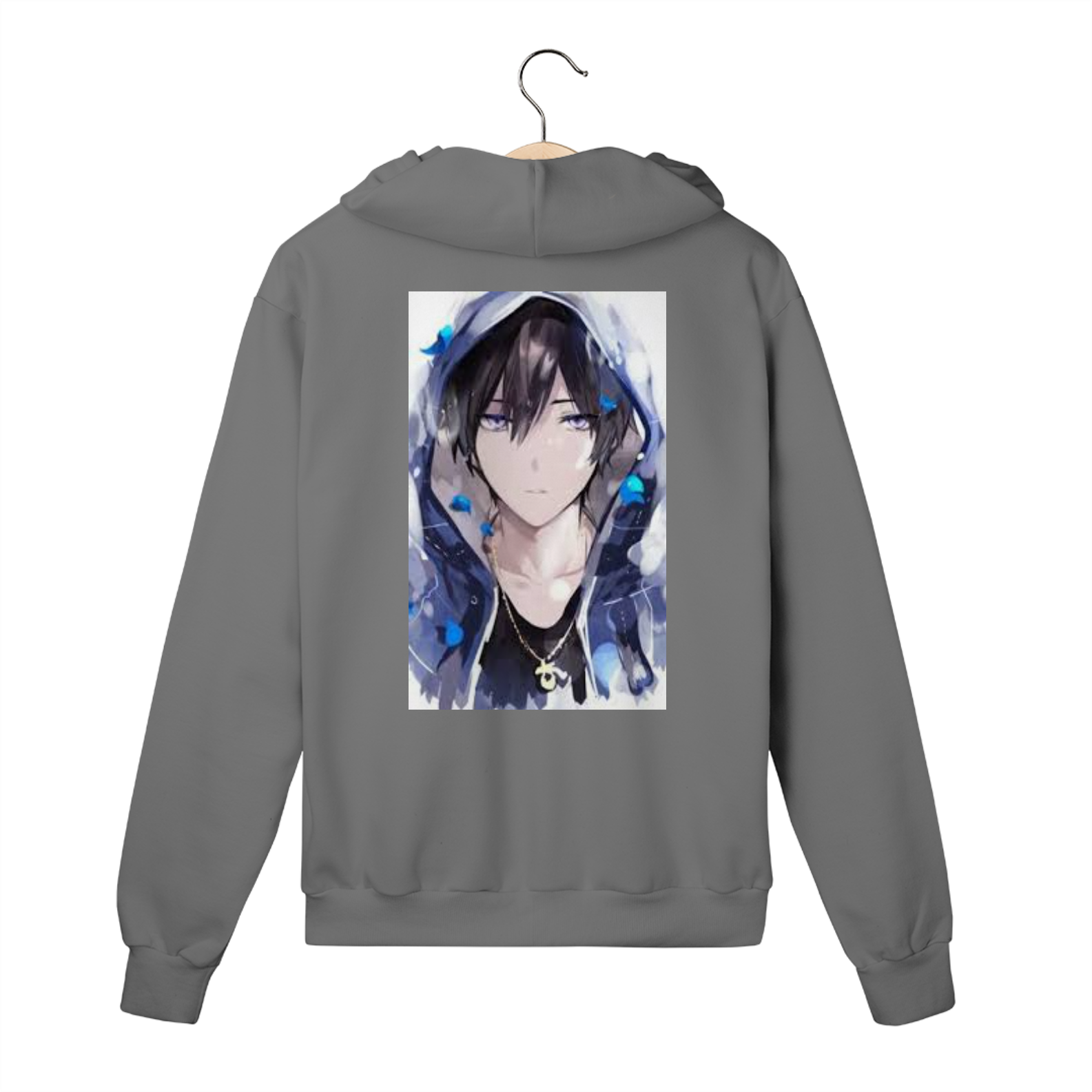 Anime, agasalho cinza