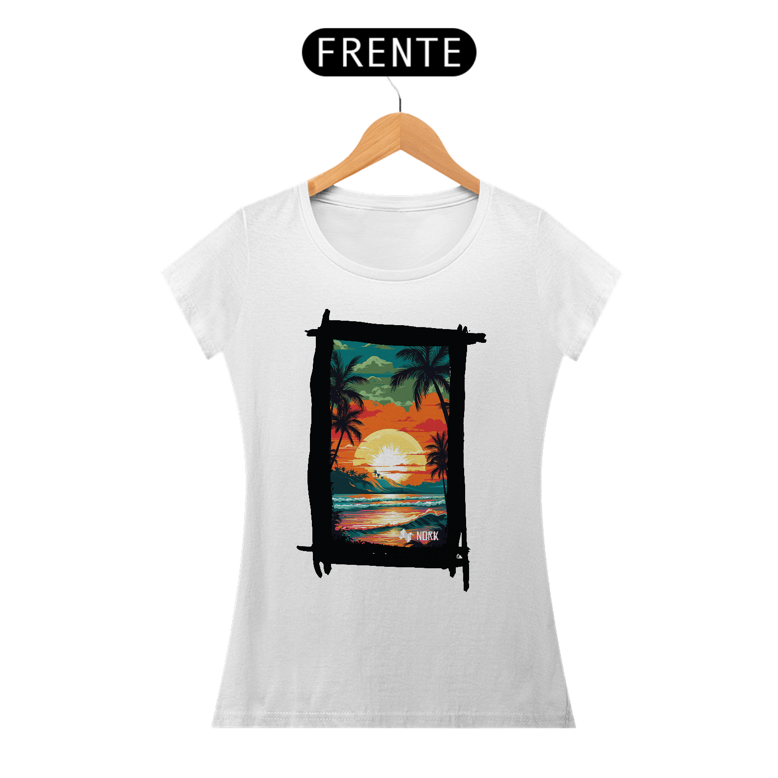 Camisa Nork Surf Tropical Horizon Baby Look Quality