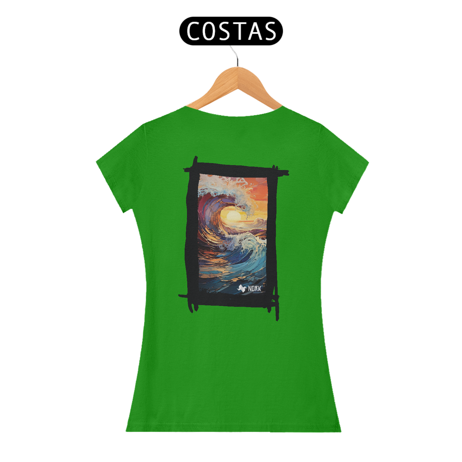 Camisa Nork surf Sunset Wave Motion Baby Look Quality