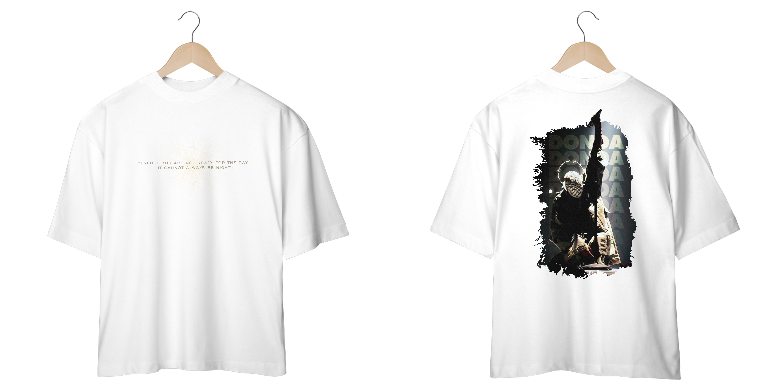 Nome do produto: Camisa Oversized IT CANNOT ALWAYS BE NIGHT - Kanye West