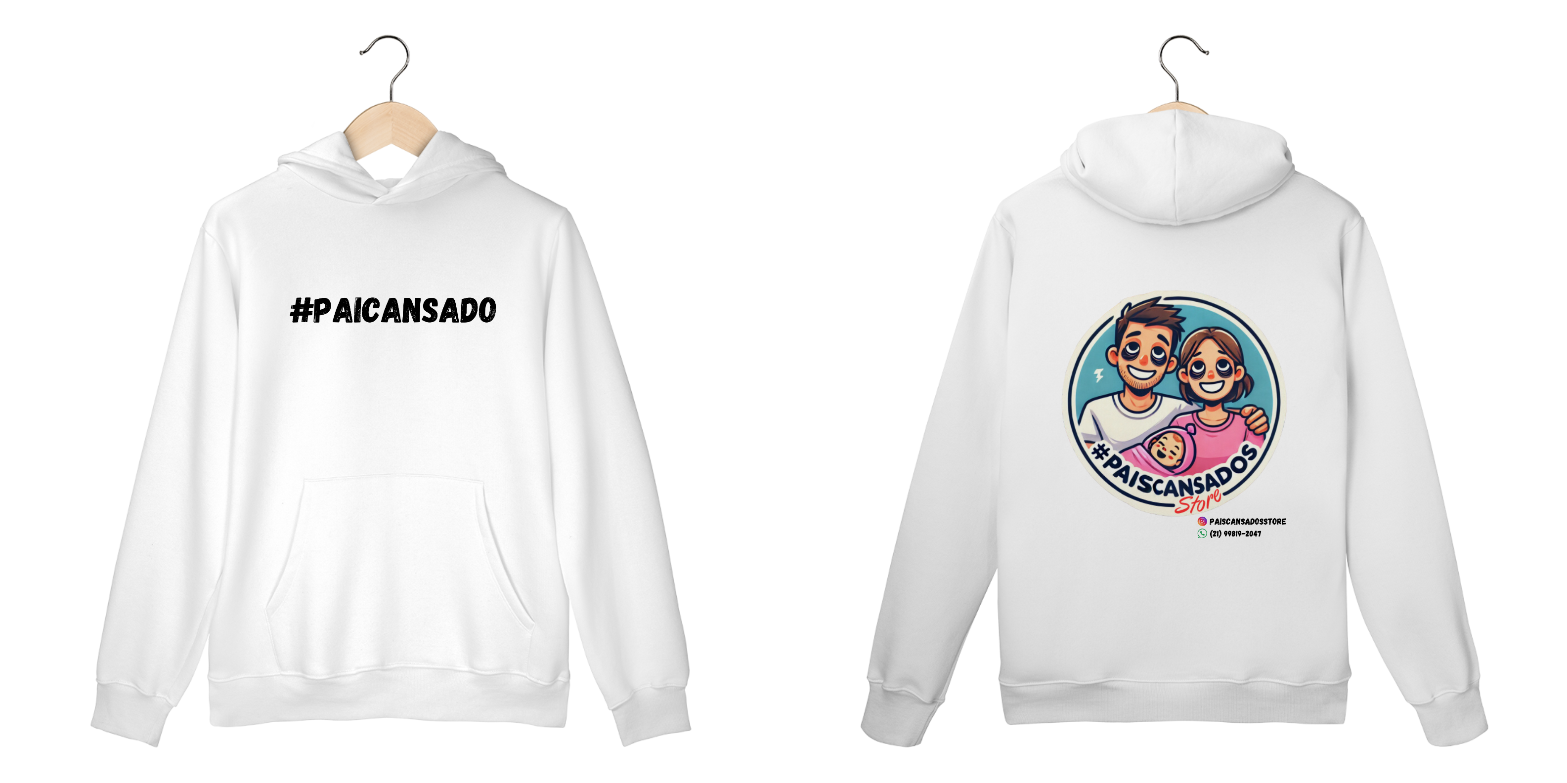 Moletom Canguru logo #paicansado