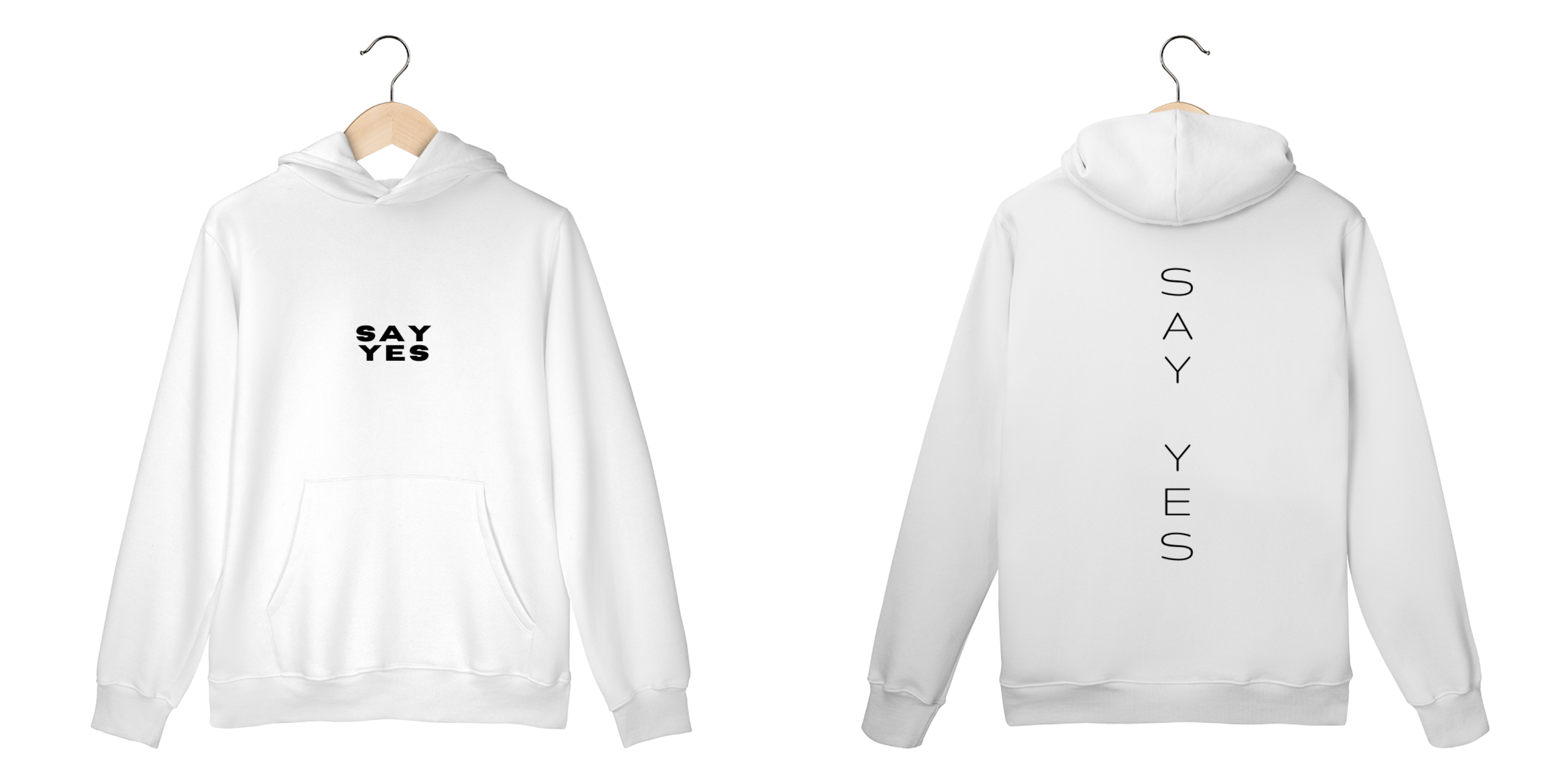 Moletom Canguru Say Yes - Branco