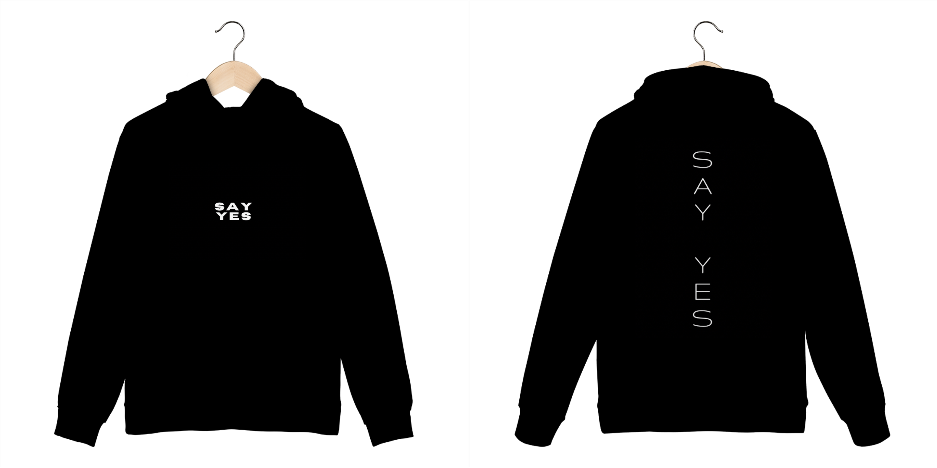 Moletom Canguru Say Yes - Preto