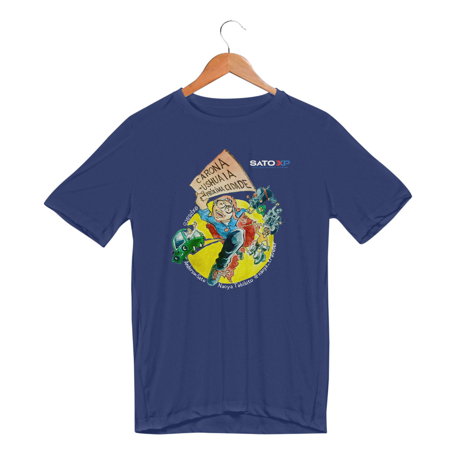 SatoXP x Naoya – Carona Ushuaia - Camiseta Dry Fit Sport UV Cores Escuras