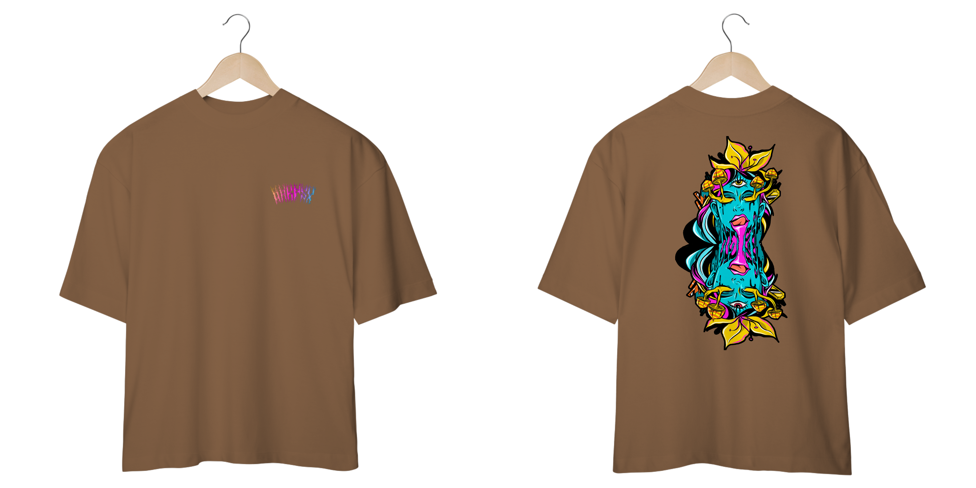 Camisa Oversized Premium Unissex Dark Psy Streetwear Rave Psytrance Frontal