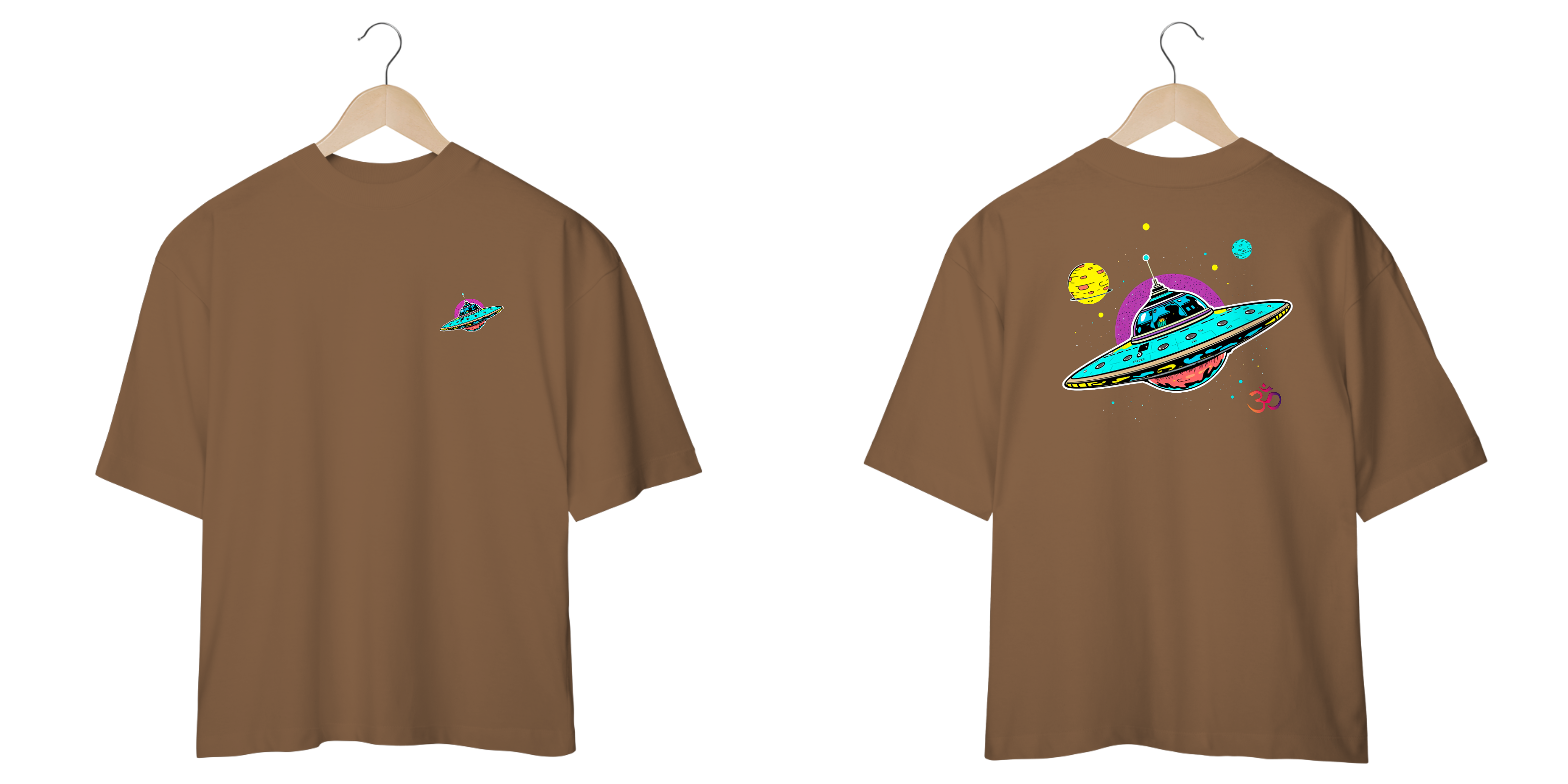 Camisa Oversized Premium Unissex Nave Espacial Streetwear Rave Psytrance