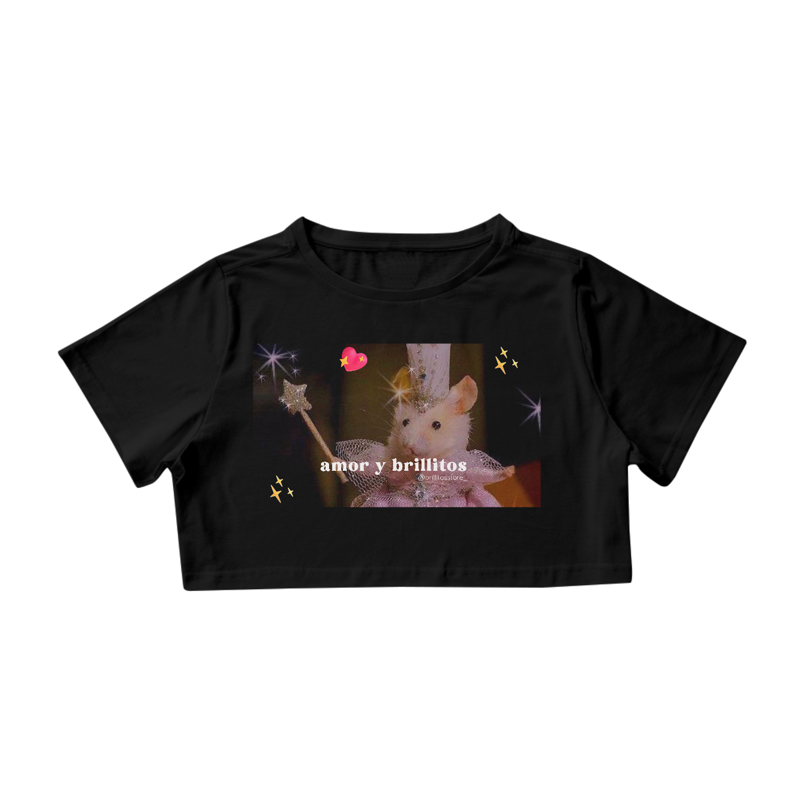 Cropped - PRETO - Amor y brillitos