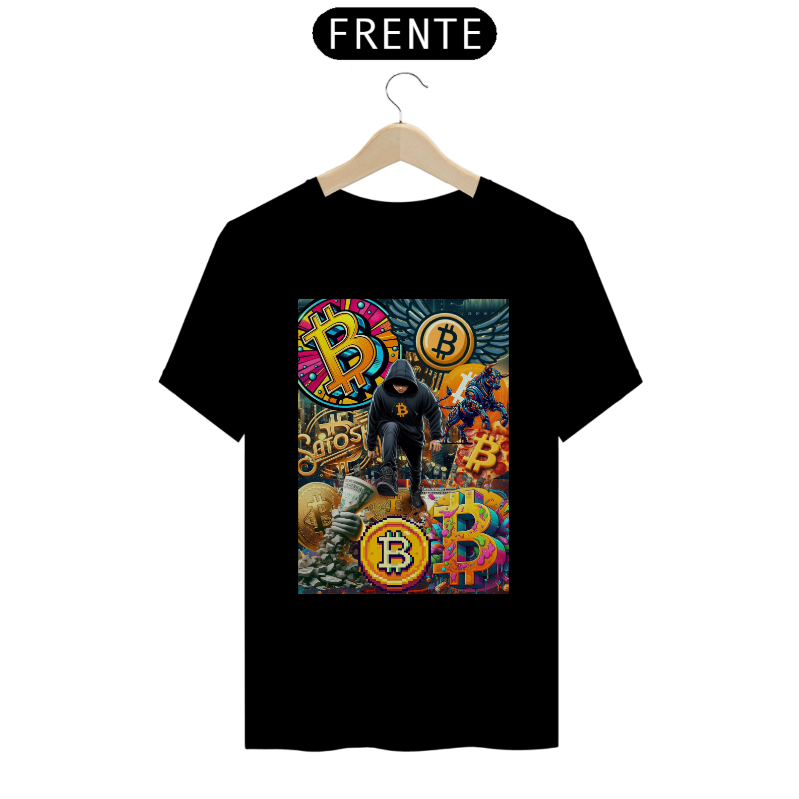 Camiseta Bitcoin Full Art Anonymous