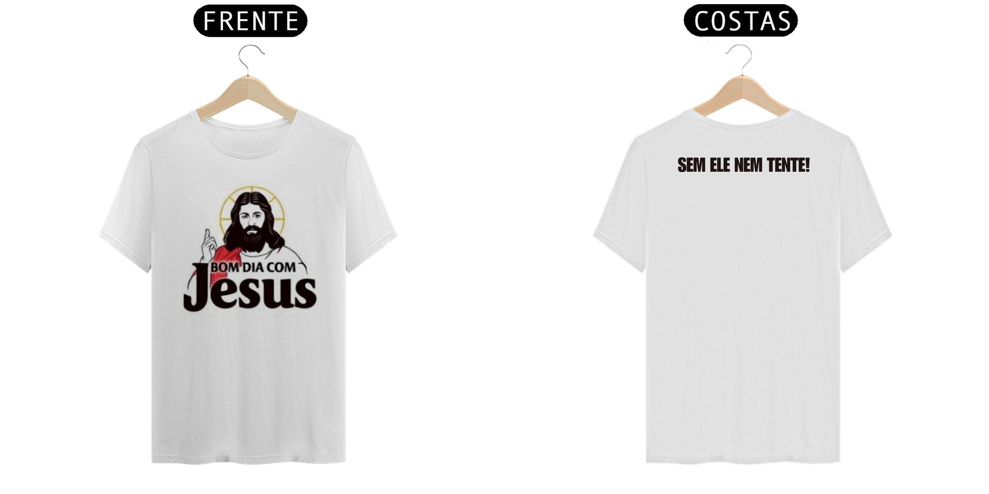Camiseta  Masculina Bom dia Com Jesus