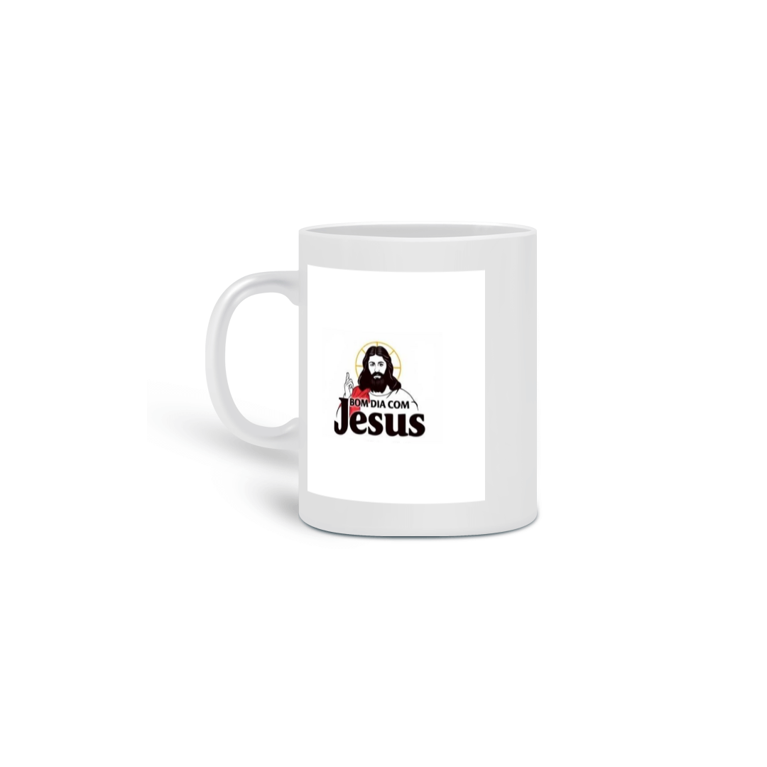 Nome do produto: Caneca Frase Bom Dia Com Jesus