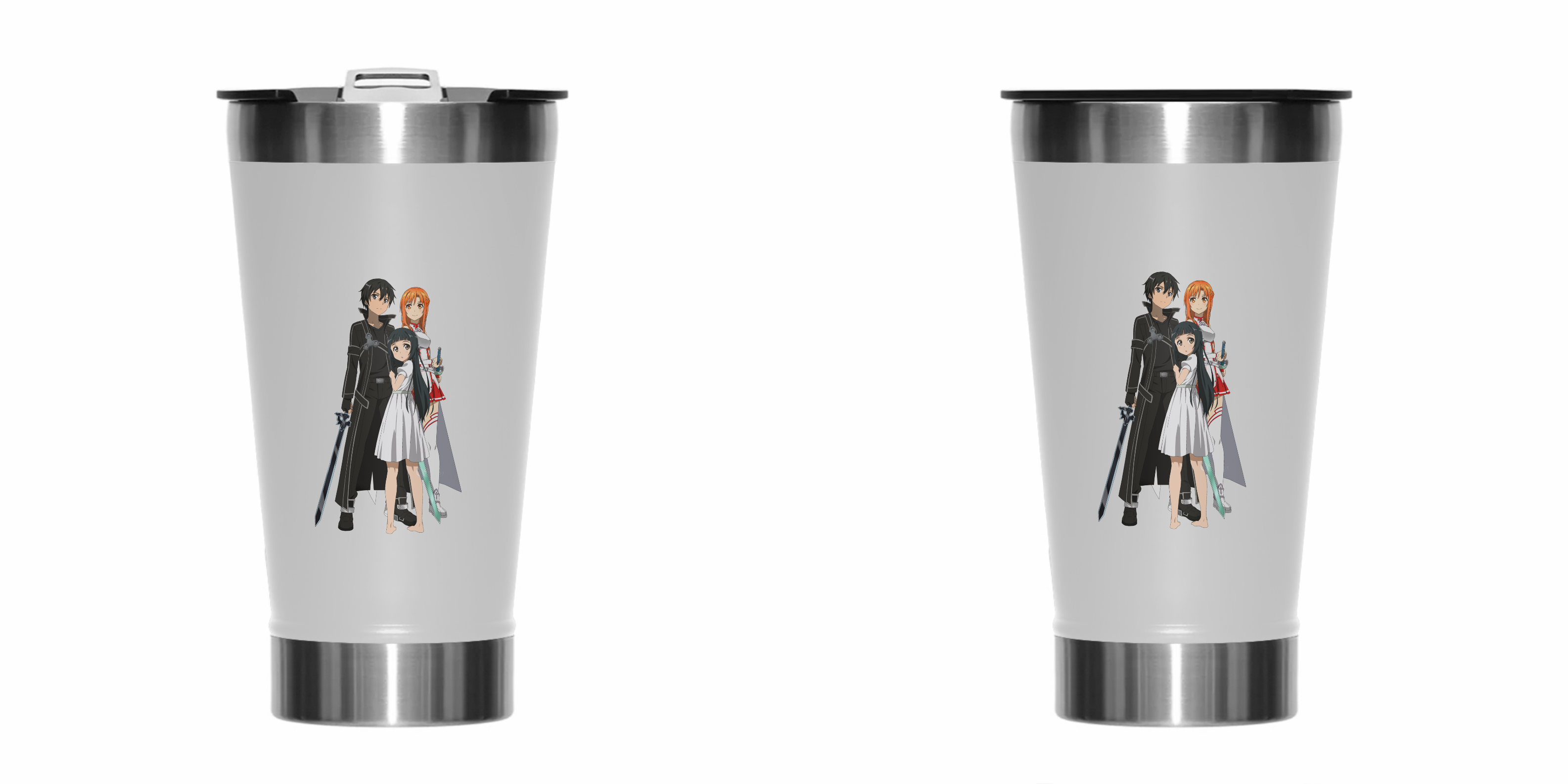 Copo Térmico Sword Art Online - Kirito, Asuna, Yui