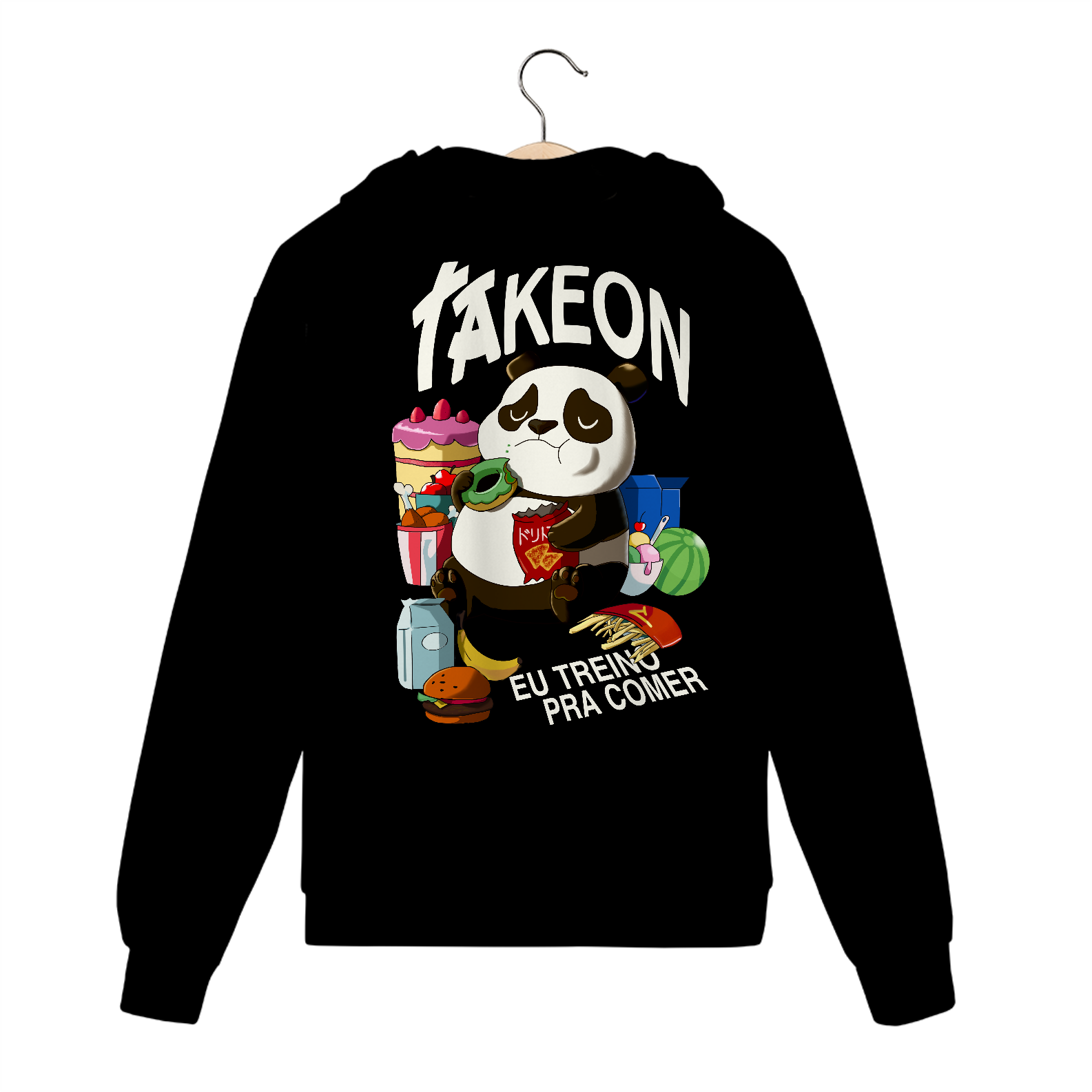 Moletom Panda Eu Treino Para Comer