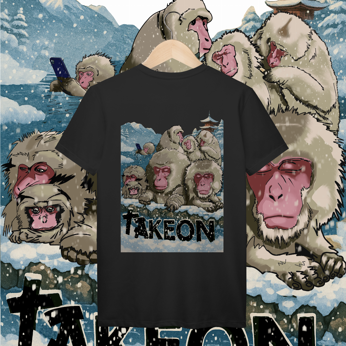 Camiseta Ofurô de Macacos