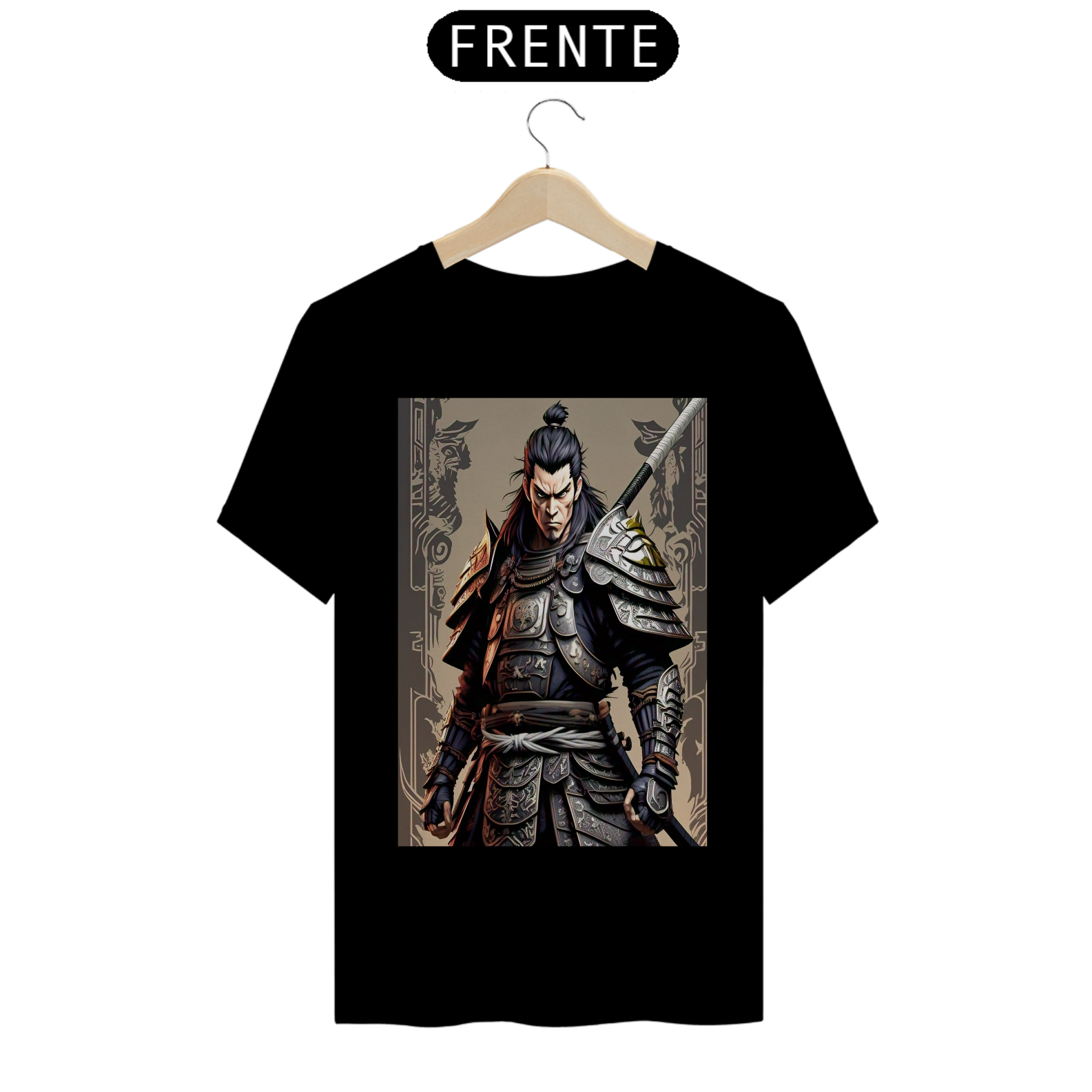 Camiseta Samurai: Guerreiro do Estilo!  Eleva seu jogo de moda com essa camiseta incrível estampada com um samurai poderoso!  Detalhes:  - Cor: Preto ou Branco  - Material: Algodão de alta qualidade  - Estampa: Samurai em arte marcial  - Estilo: Casu