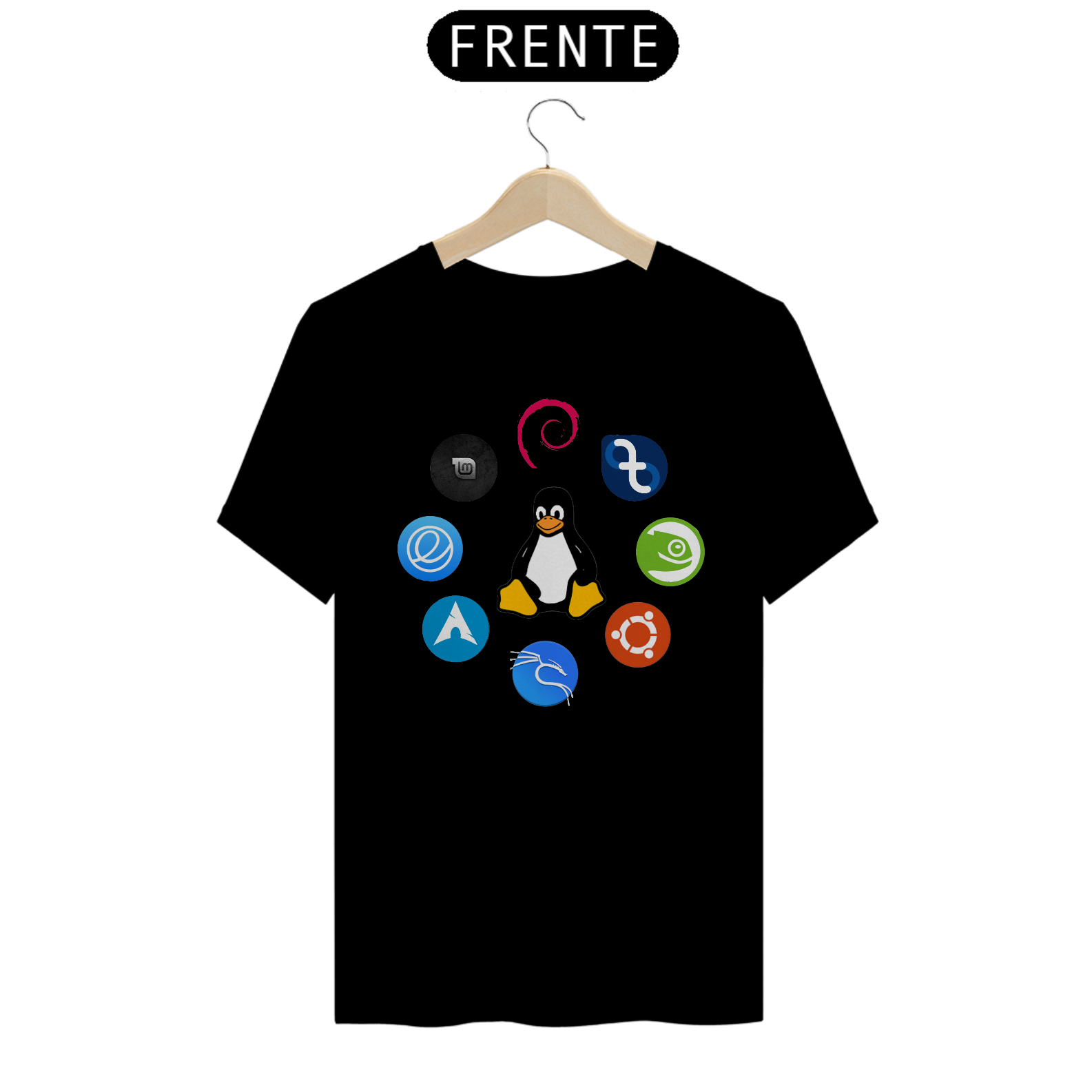 Nome do produto: Camisa Linux Distribution Preta