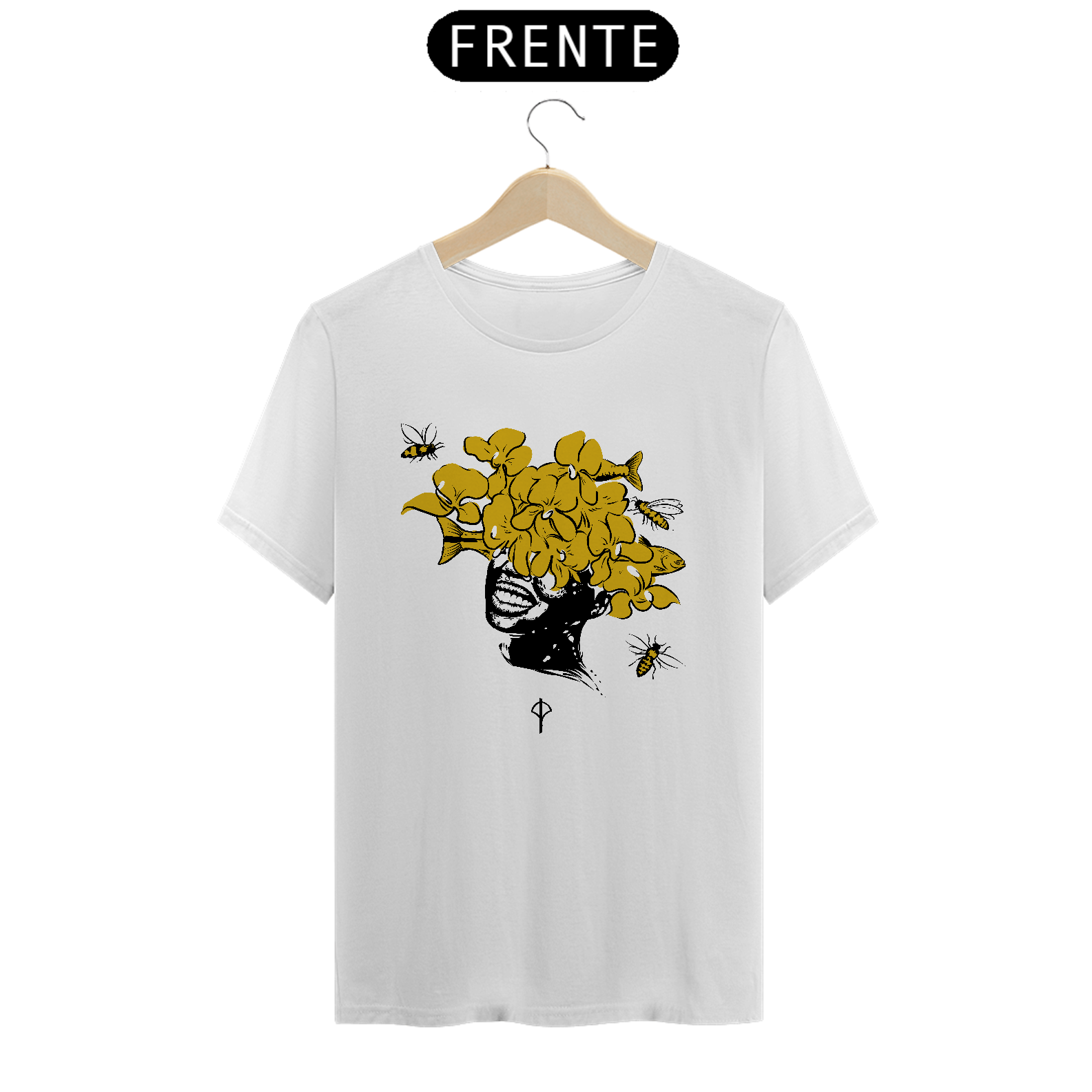 Camisa Oxum Lírios Amarelos Quality Corte Masculino