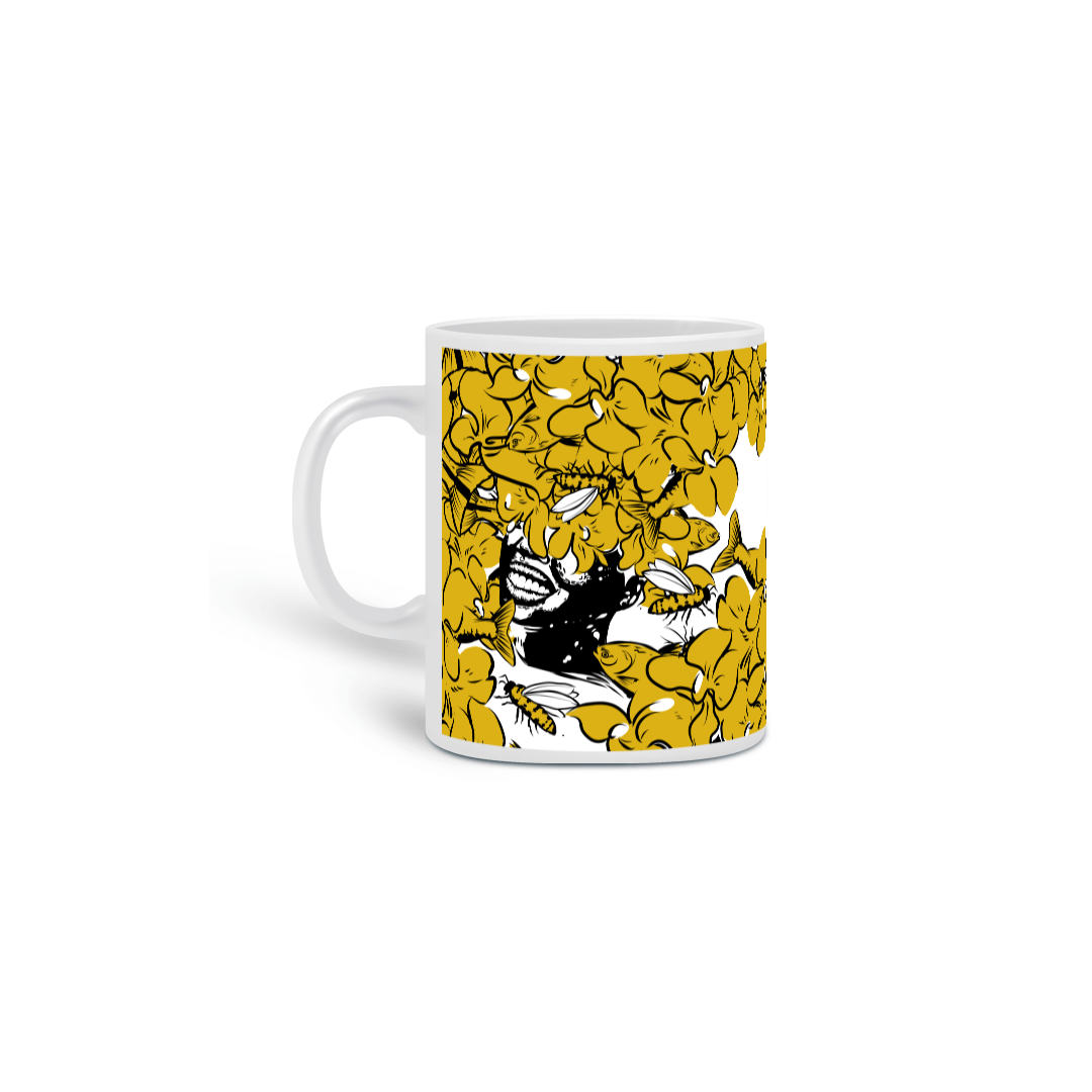 Caneca Oxum e os lírios amarelos 