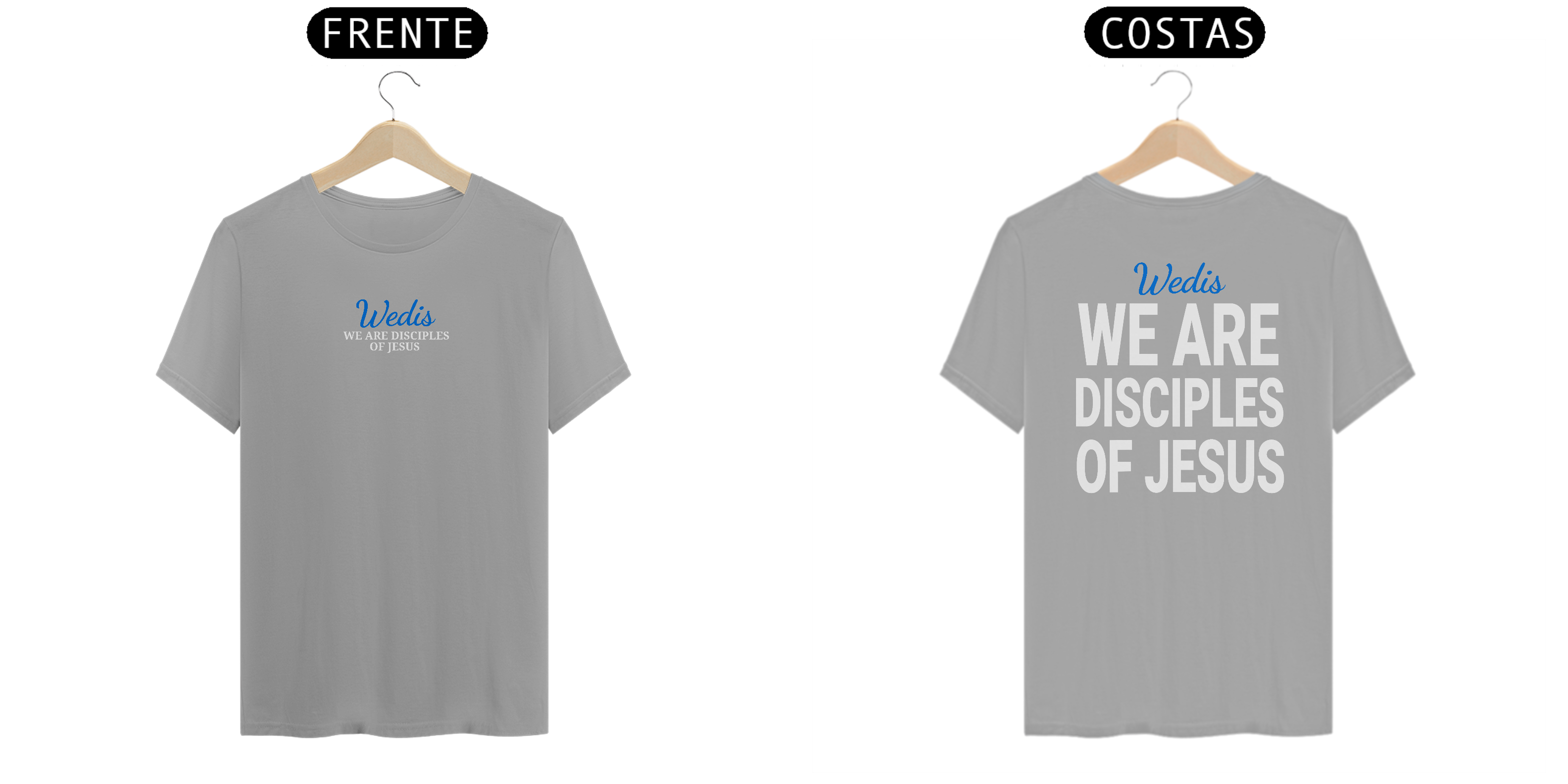 Camiseta Wedis Persona Cinza Mescla (Frente Verso)