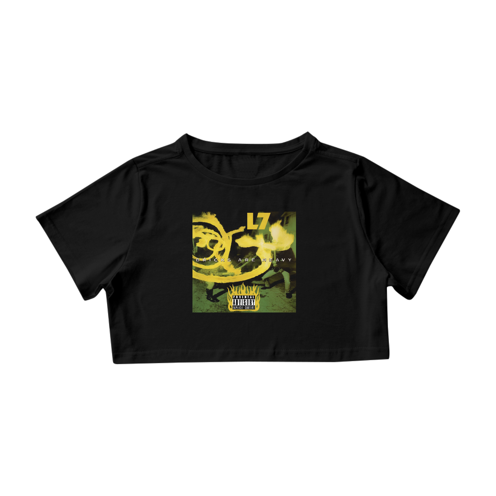Camisa Cropped L7 - Breaks are Heavy - Coleção Rock