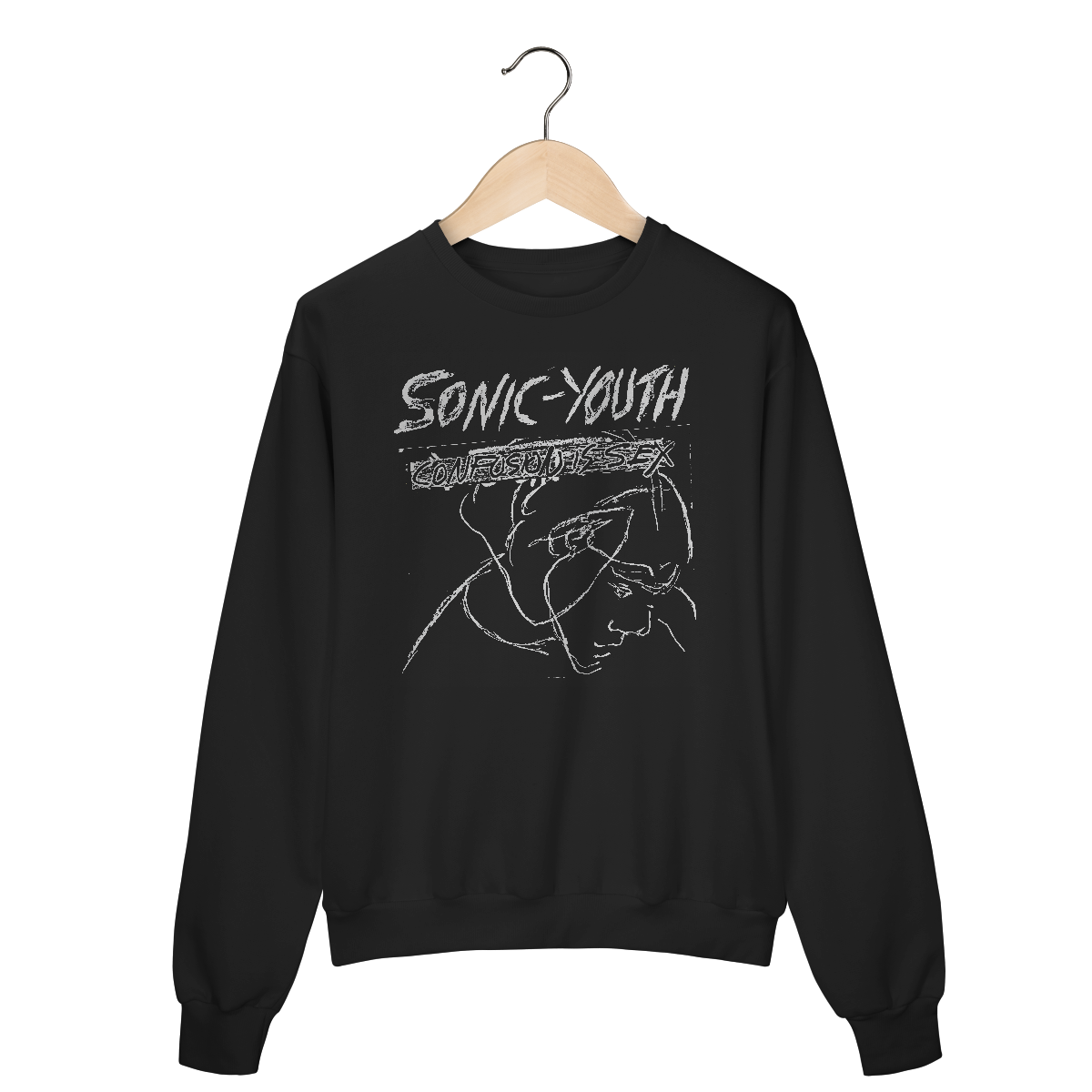 Moletom Fechado Premium Sonic Youth - Confusion is Sex - Coleção Rock/Alternativo