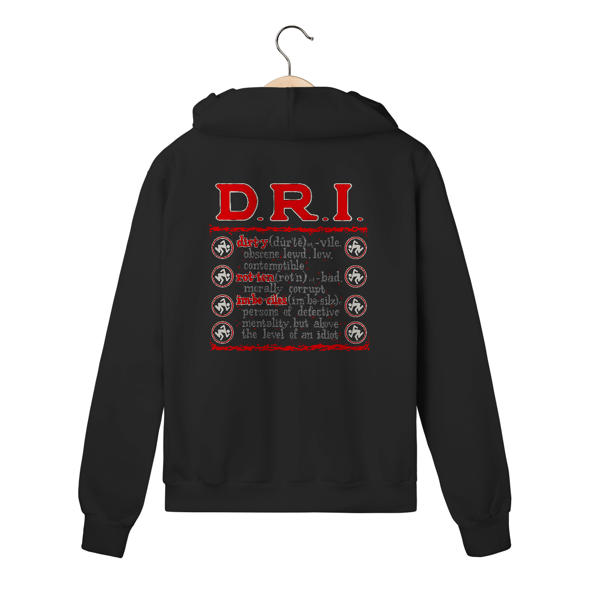 Moletom com Zíper Premium D.R.I. - Definition - Coleção Metal/ Hardcore