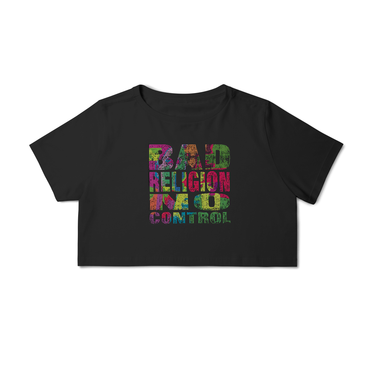 Camisa Cropped Bad Religion - No Control - Coleção Punk/ Hardcore