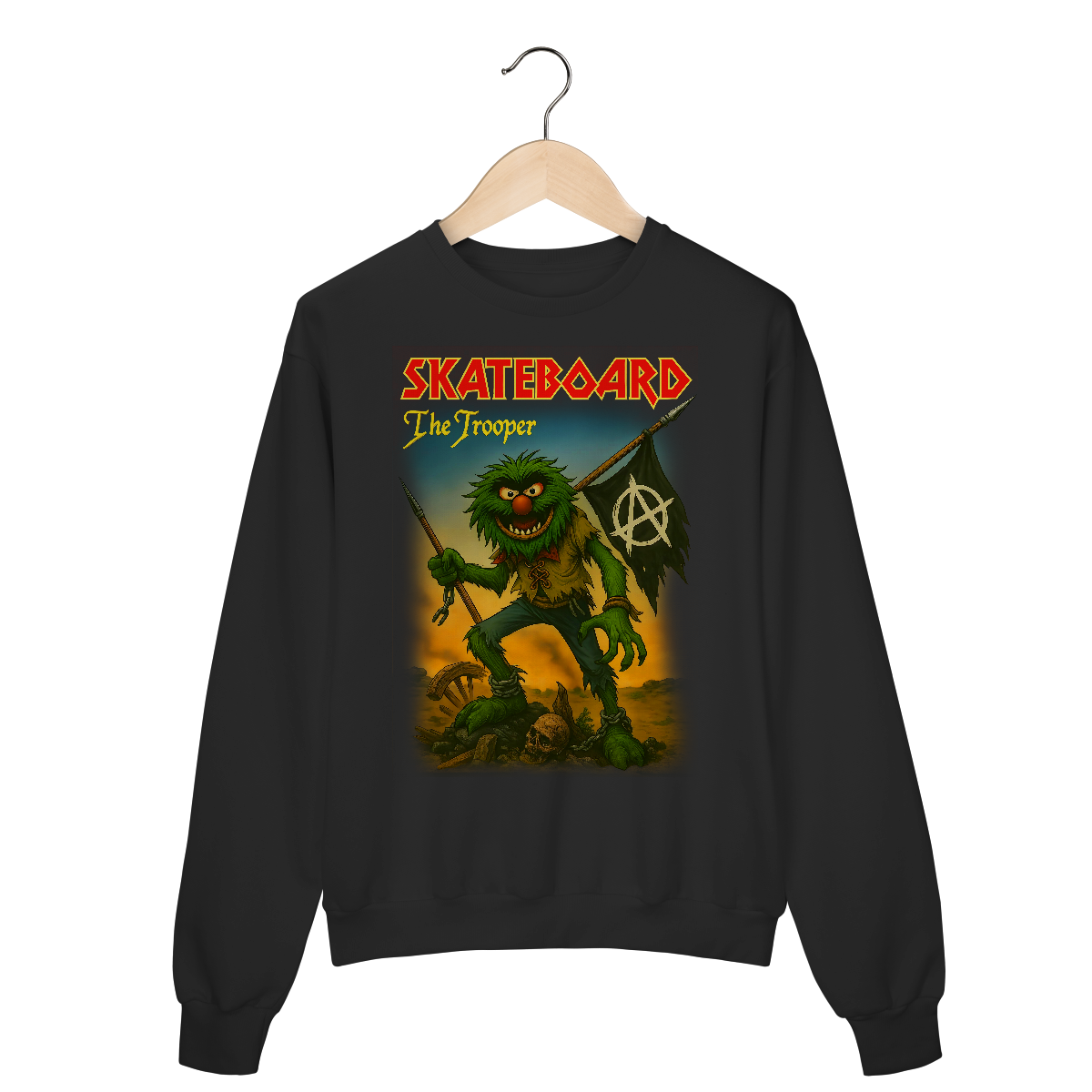 Moletom Fechado Premium Caos Manifesto X Noveline - Skateboard Trooper - Coleção Exclusivas