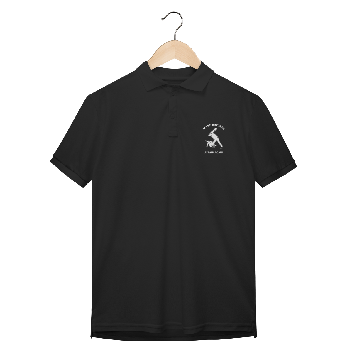 Camisa Polo Premium Make Racists Afraid Again - Coleção Cultura Pop