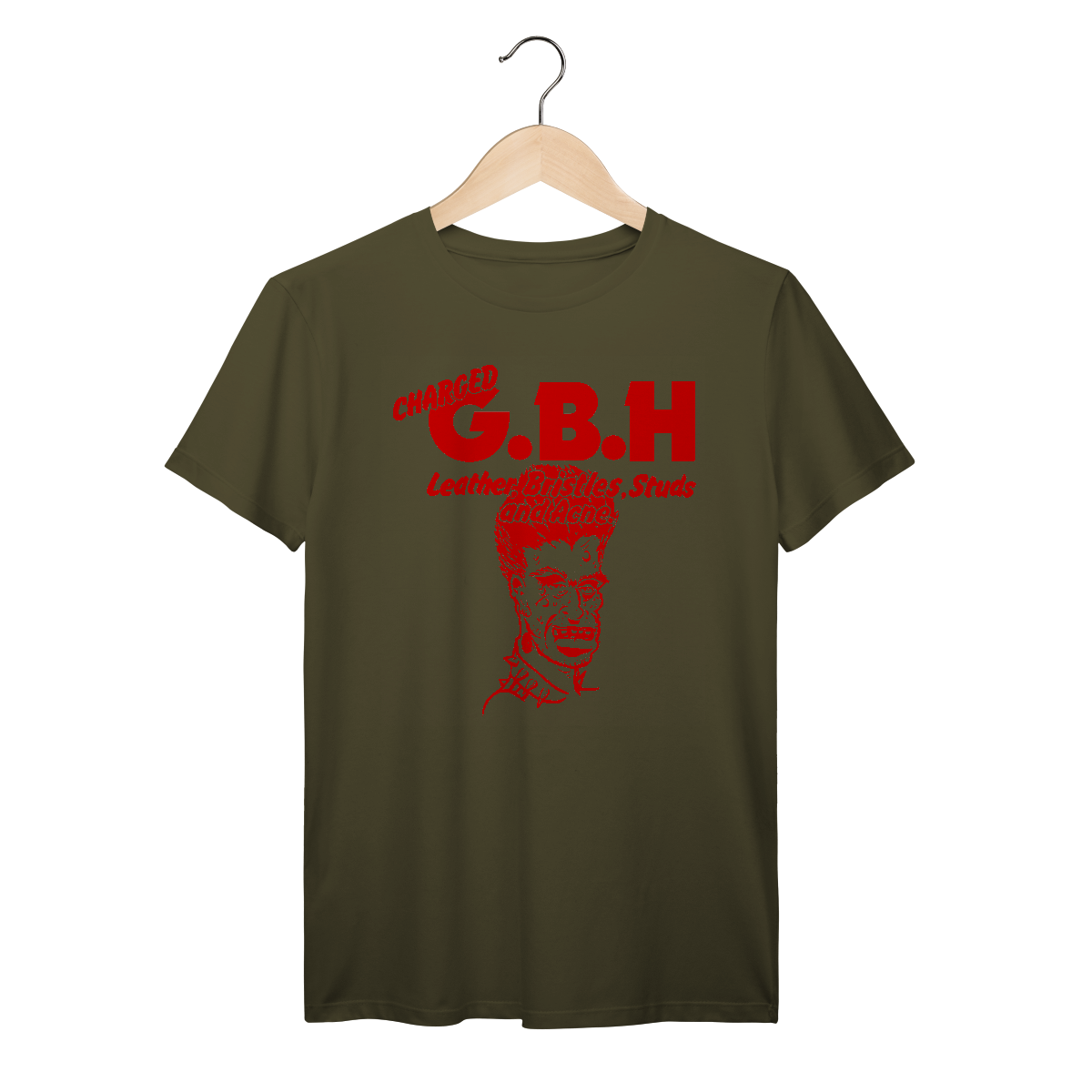 Camiseta Premium GBH - Leather, Bristles, Studs and Acne - Coleção Punk/ Hardcore
